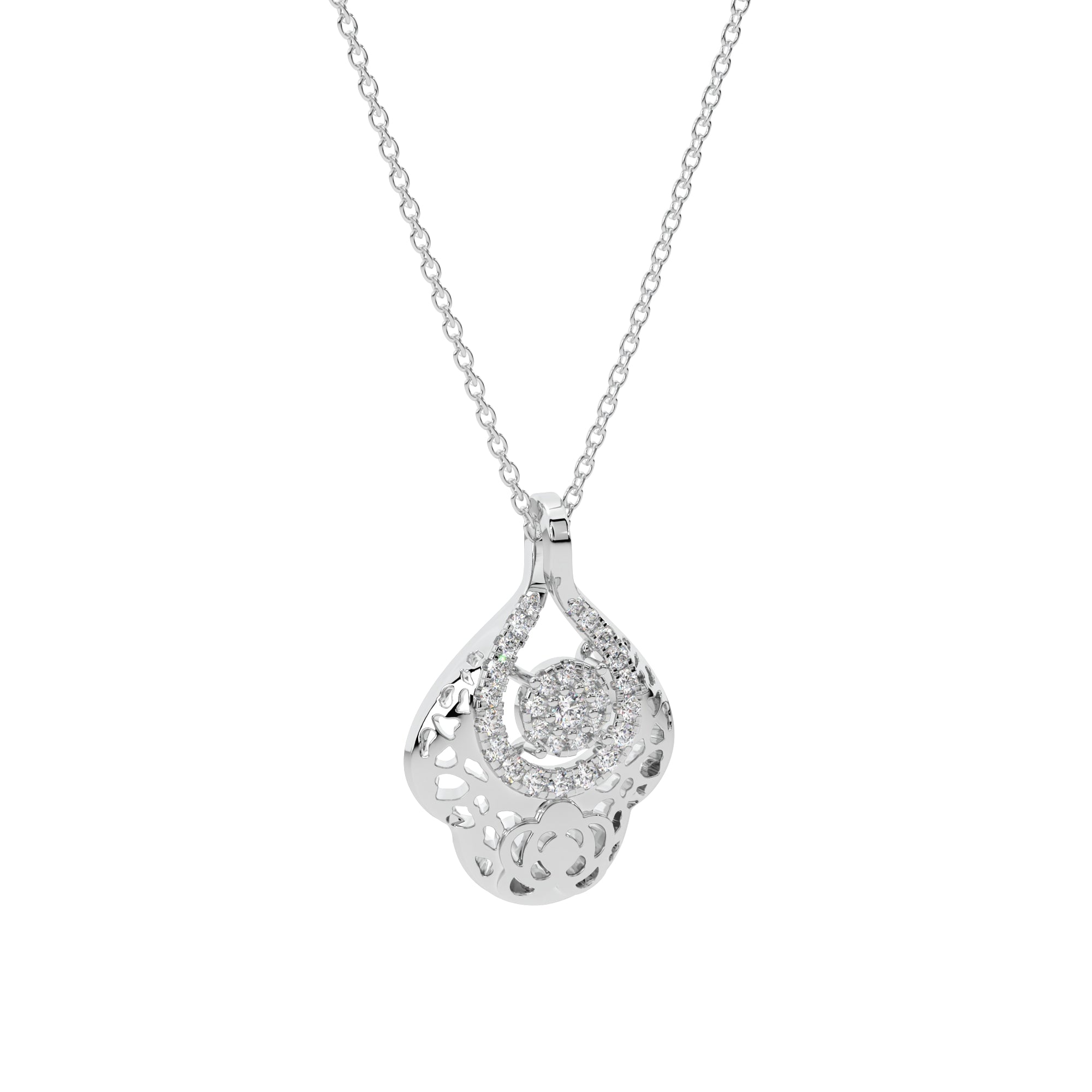 Sparkling Flower of Life Diamond Necklace