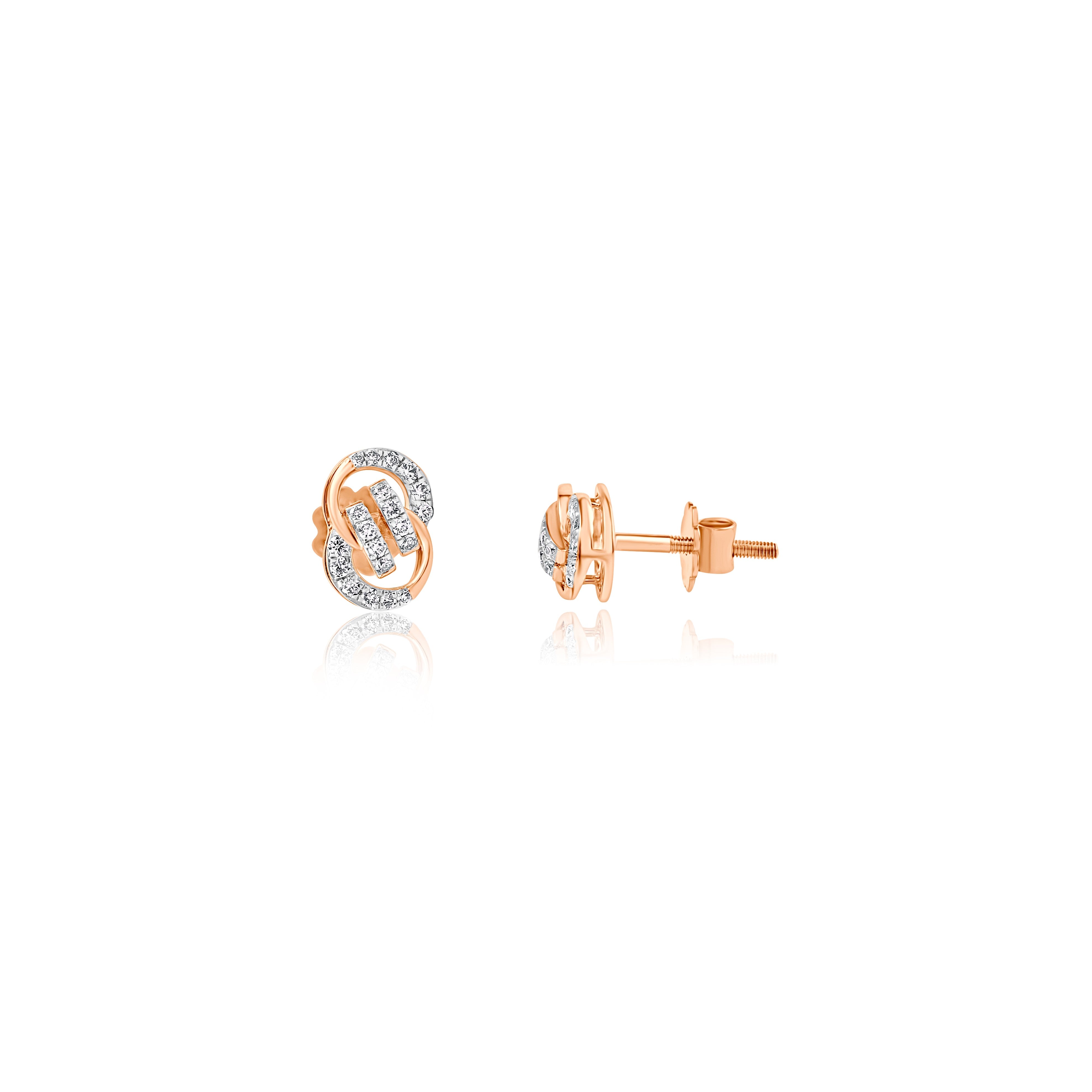 Rose gold earrings with Lab Grown diamond