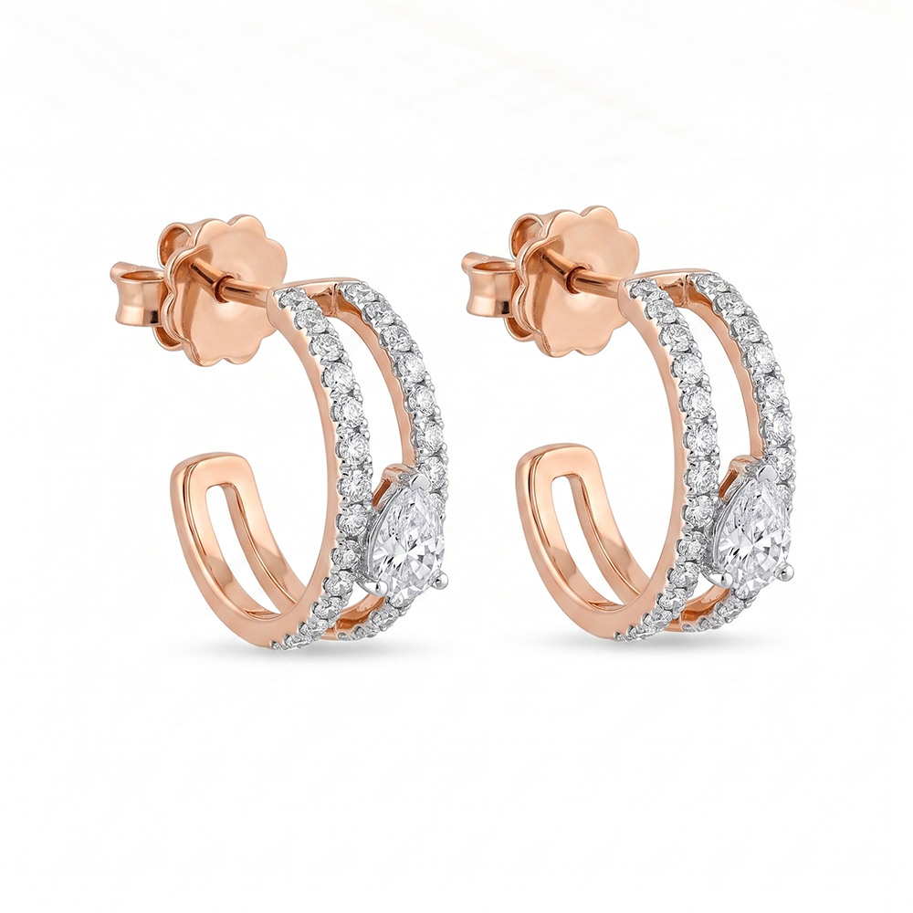 The6C Echo Pear Double Hoop Earrings