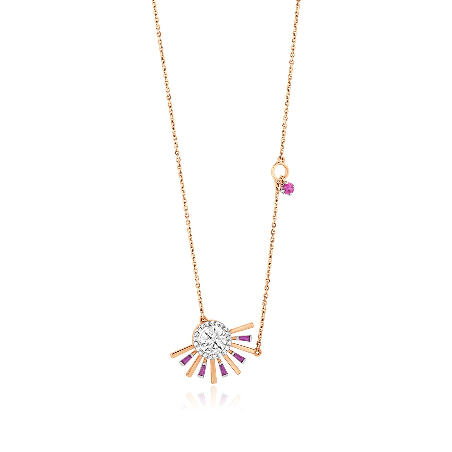 Baguette Diamond Pendant with Sunshine (Rose Gold)
