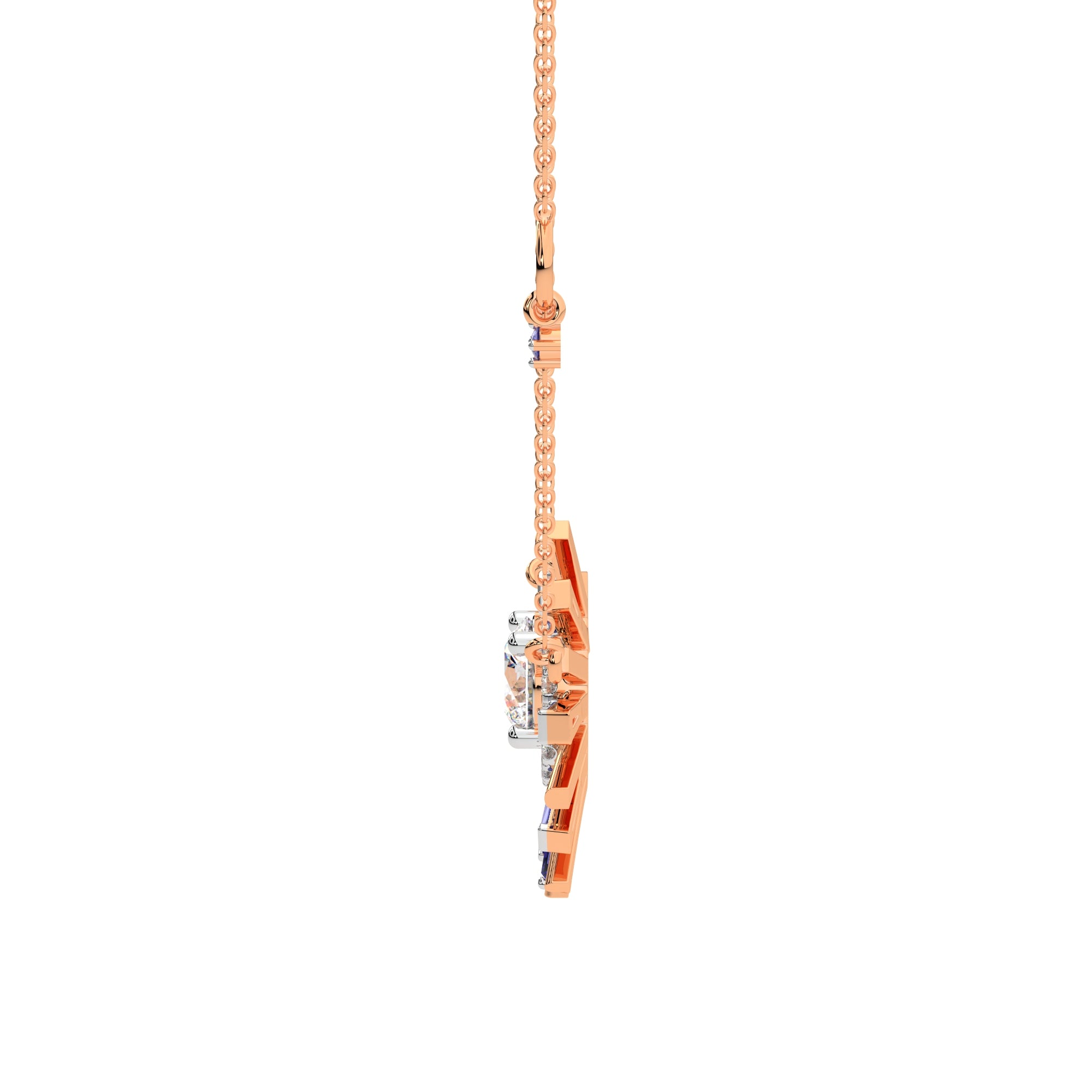 Baguette Diamond Pendant with Sunshine