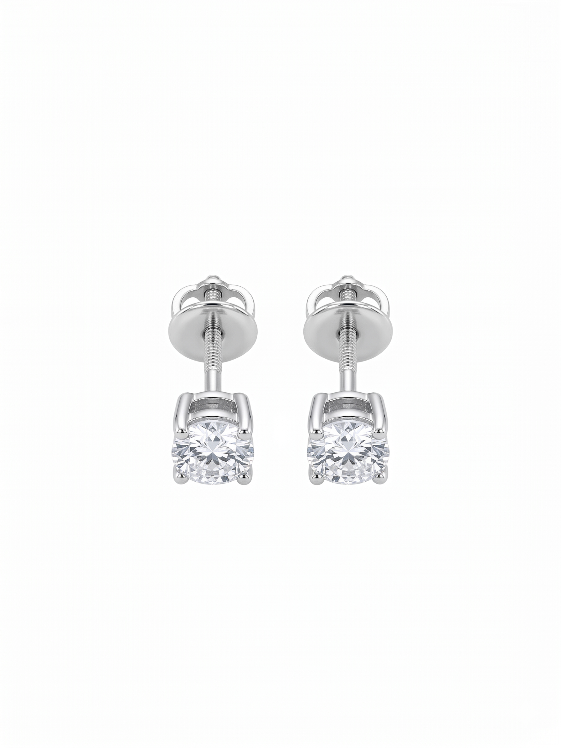 Round Cut Lab-Grown Diamond Solitaire Earrings