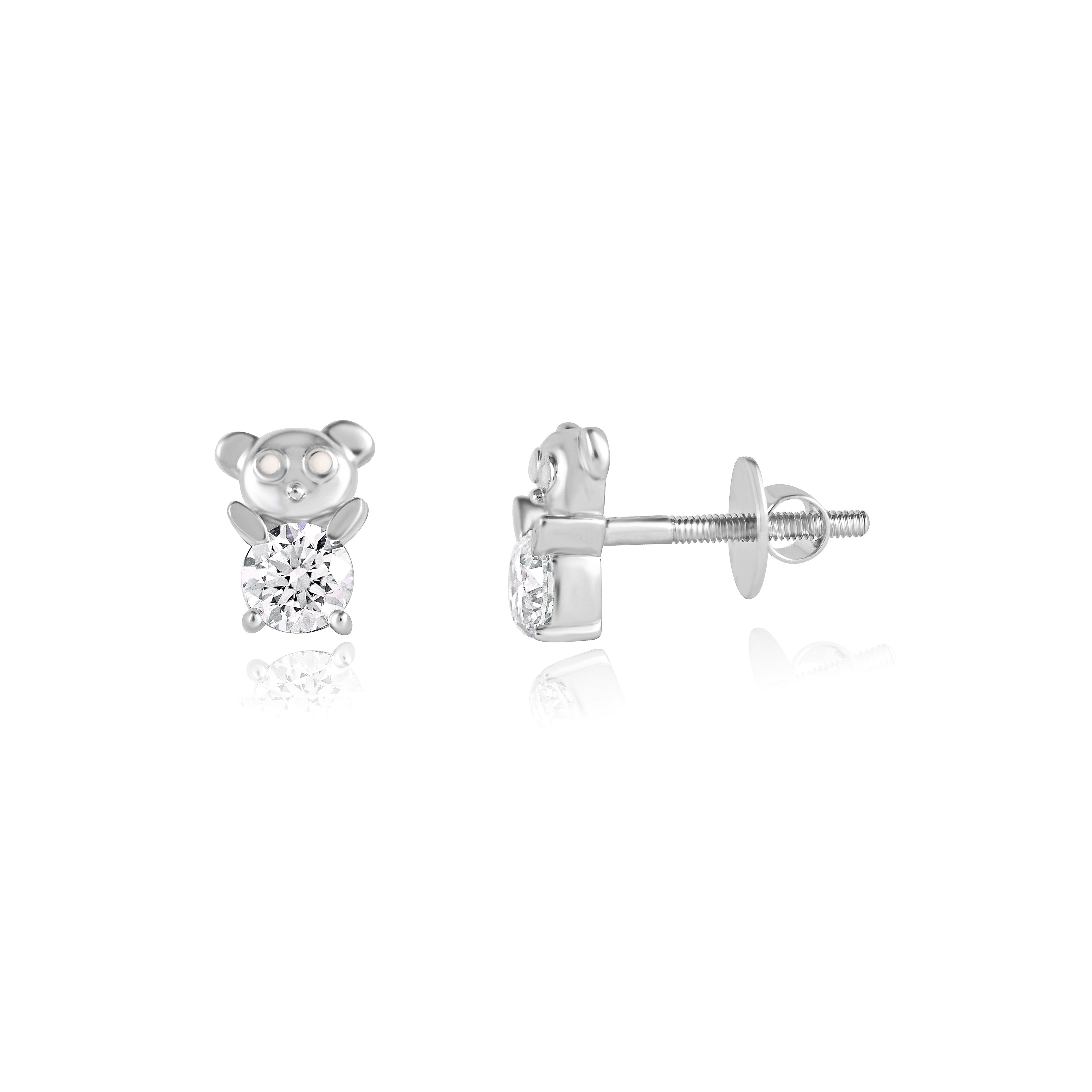 Pair of silver bunny stud earrings