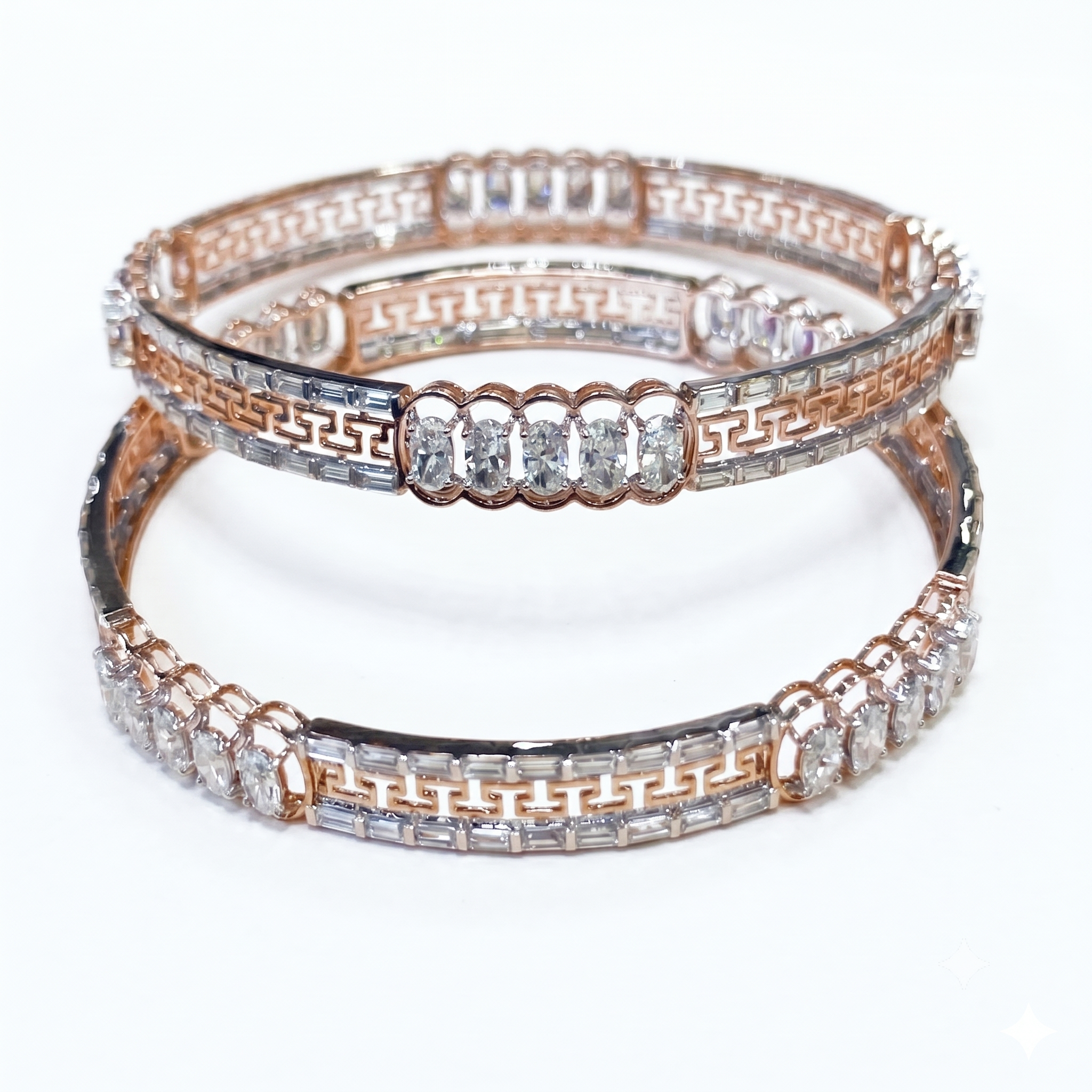 The6C Heritage Greek Key Diamond Bangles