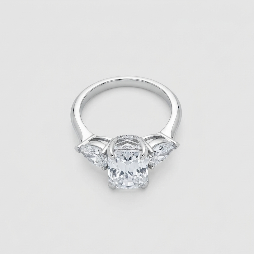 The6C Ethereal Floating Halo Ring (White Gold)