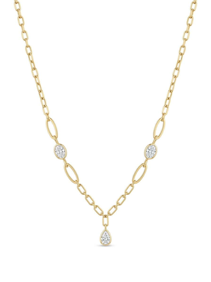 Lab Grown Diamond Paperclip Necklace 14KT Gold | The6C