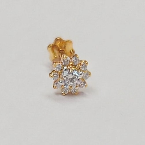 The6C Radiant Star Nose Pin (Yellow Gold)