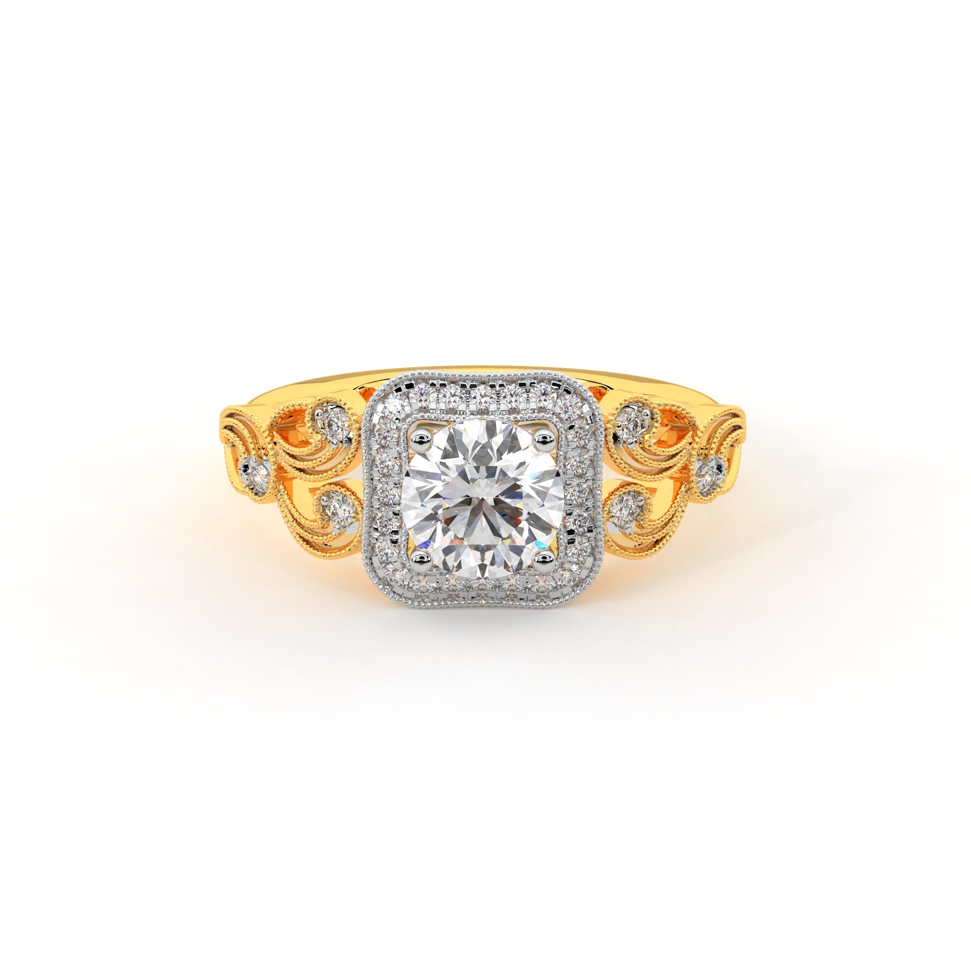 Sparkling Mehndi Designer Diamond Ring