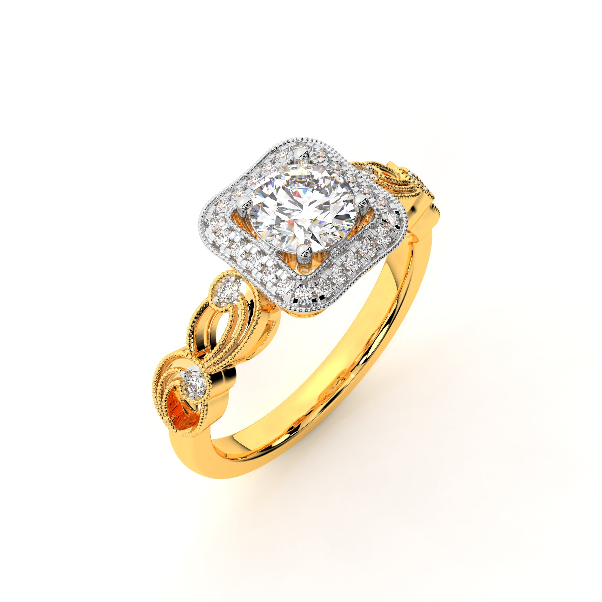Enchanted Promise Halo Solitaire Ring