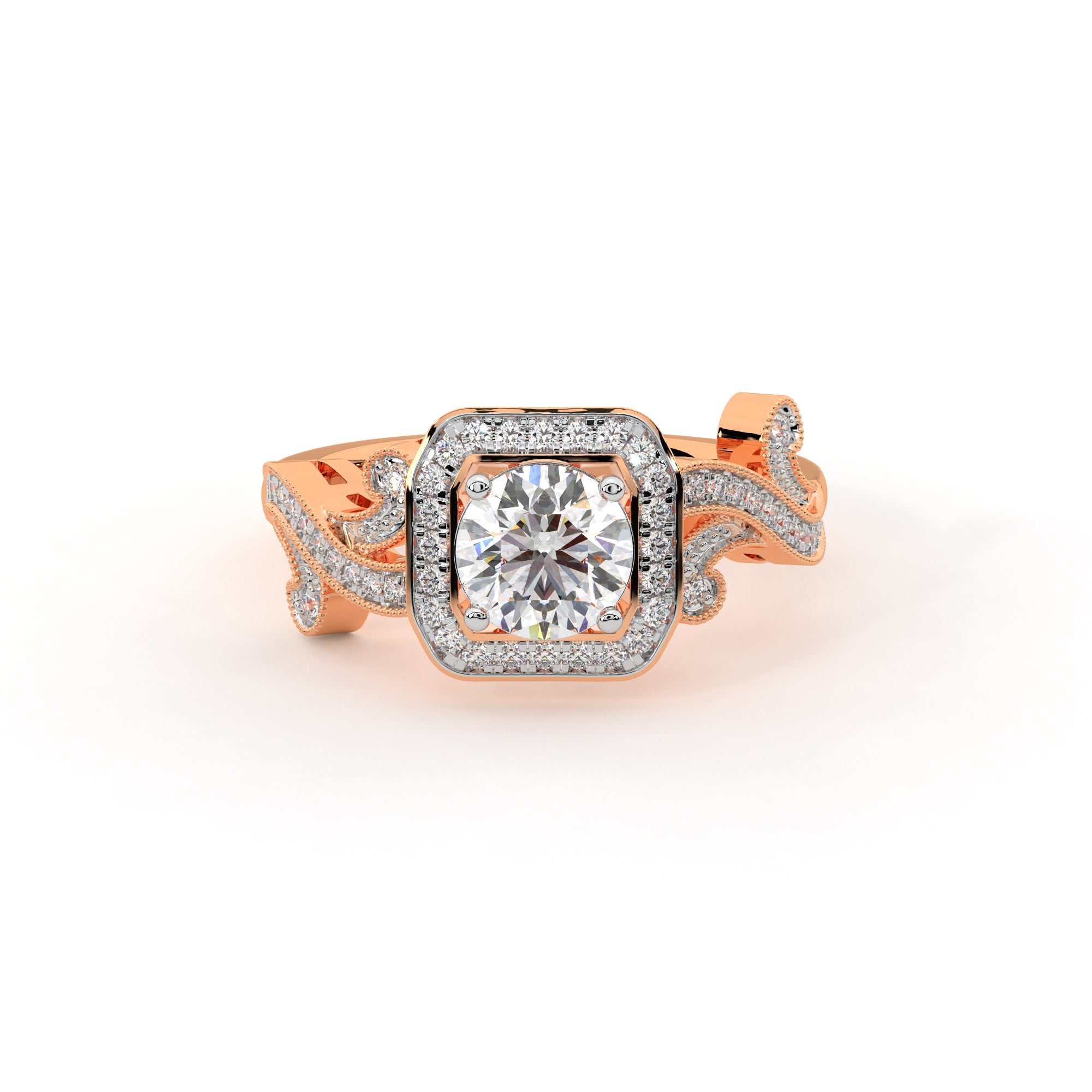 Dazzling Square Halo Ring