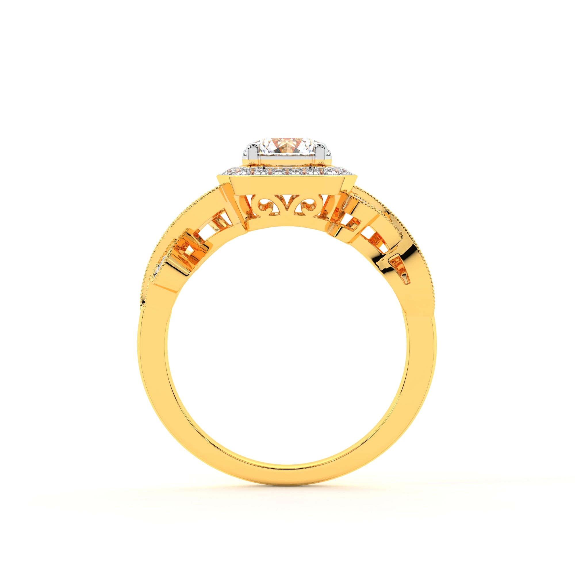  lab grown diamond Halo Ring