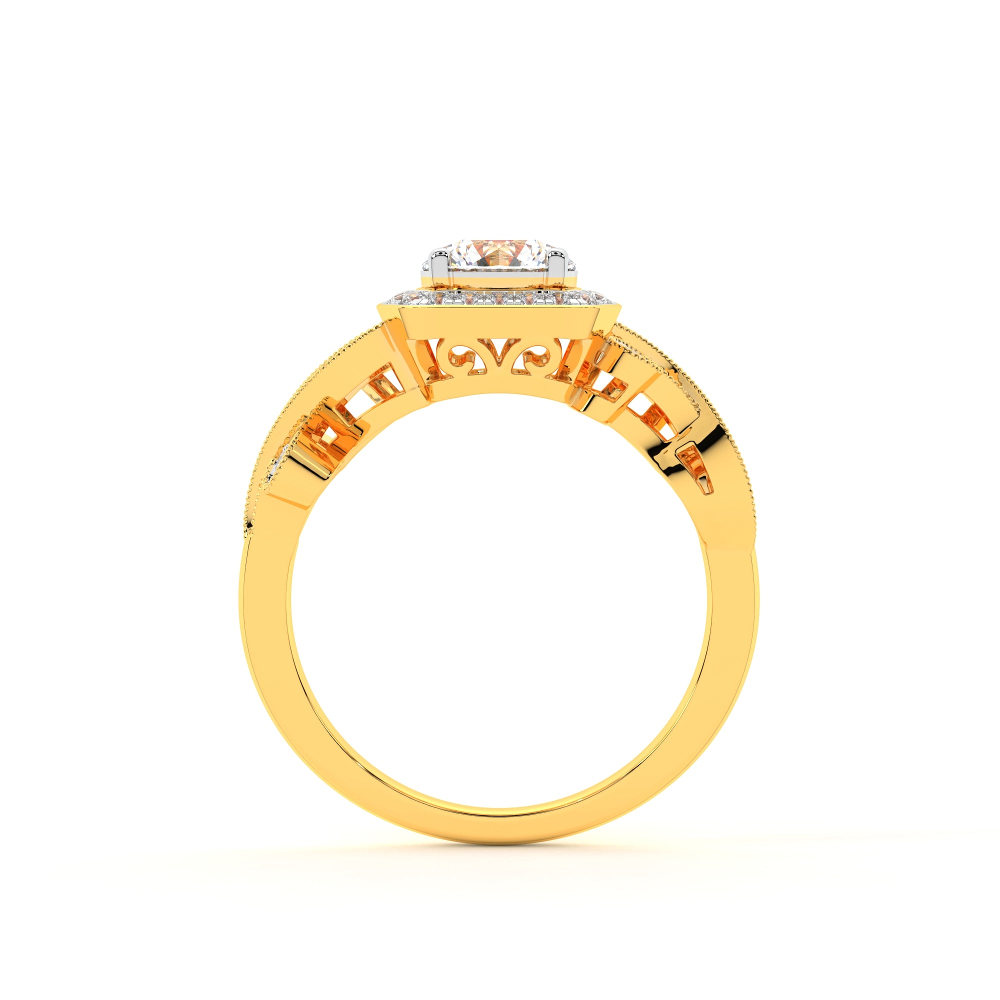 Dazzling Square Halo Ring