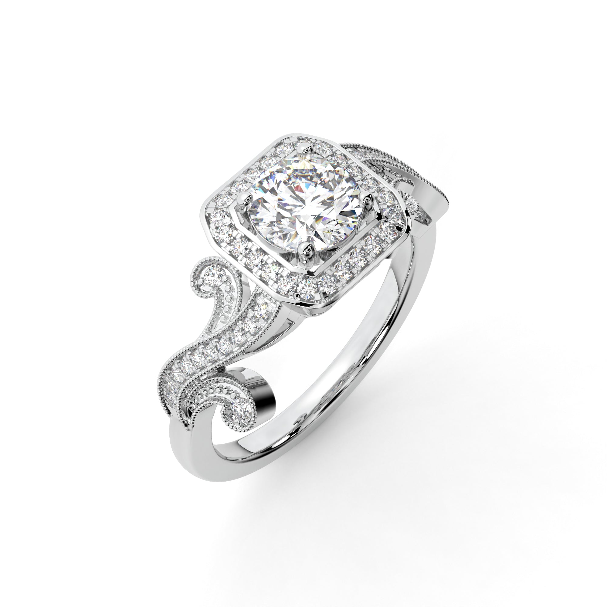 Dazzling Square Halo Ring