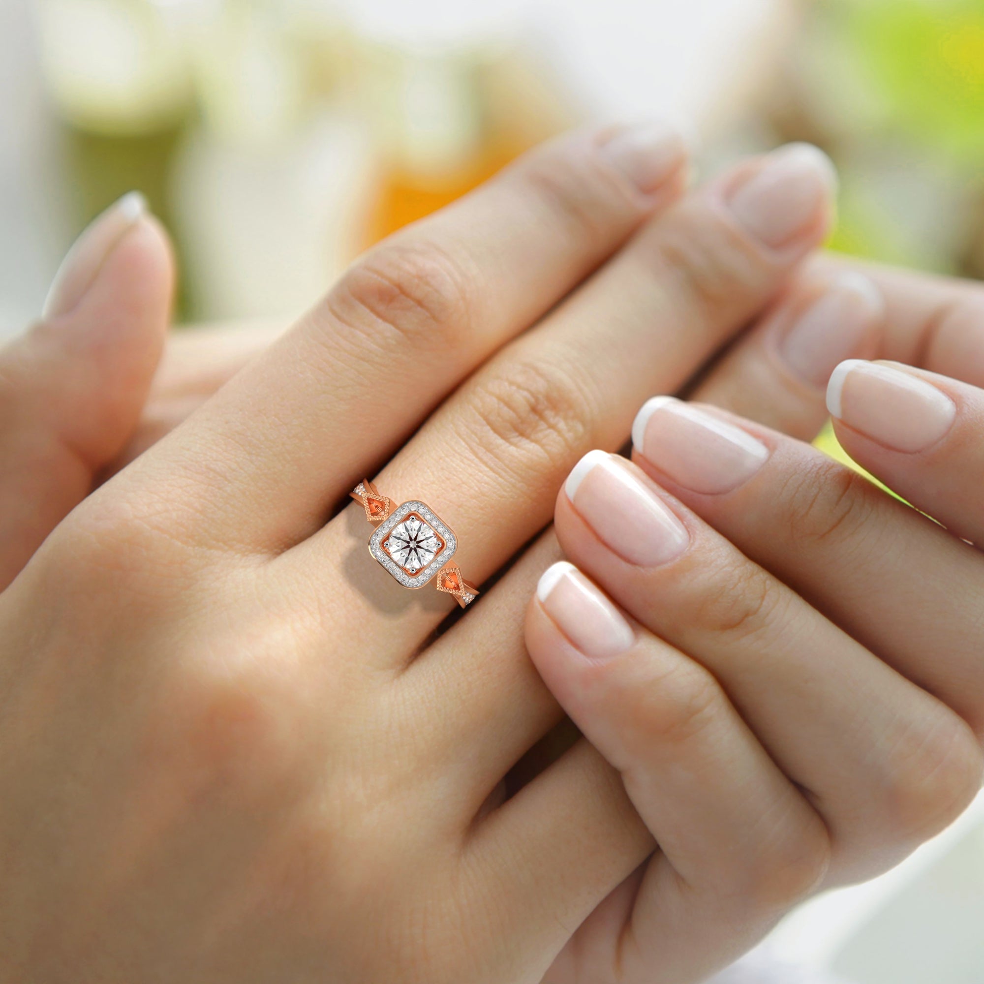 Dazzling Paved Halo Ring