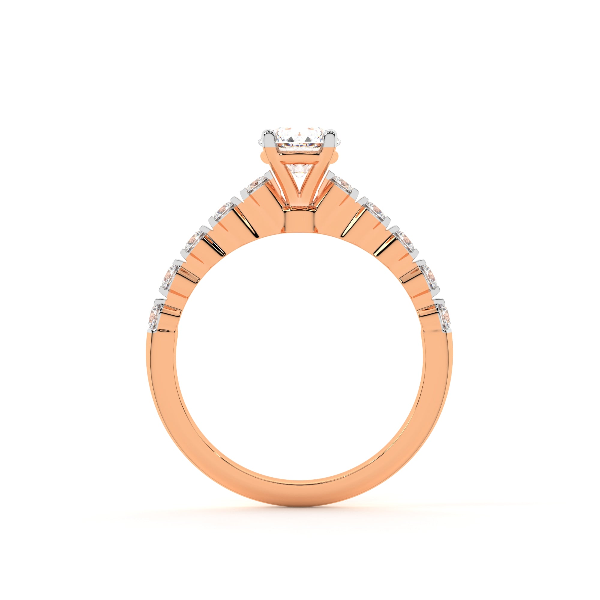 Alluring Beaded Solitaire Ring