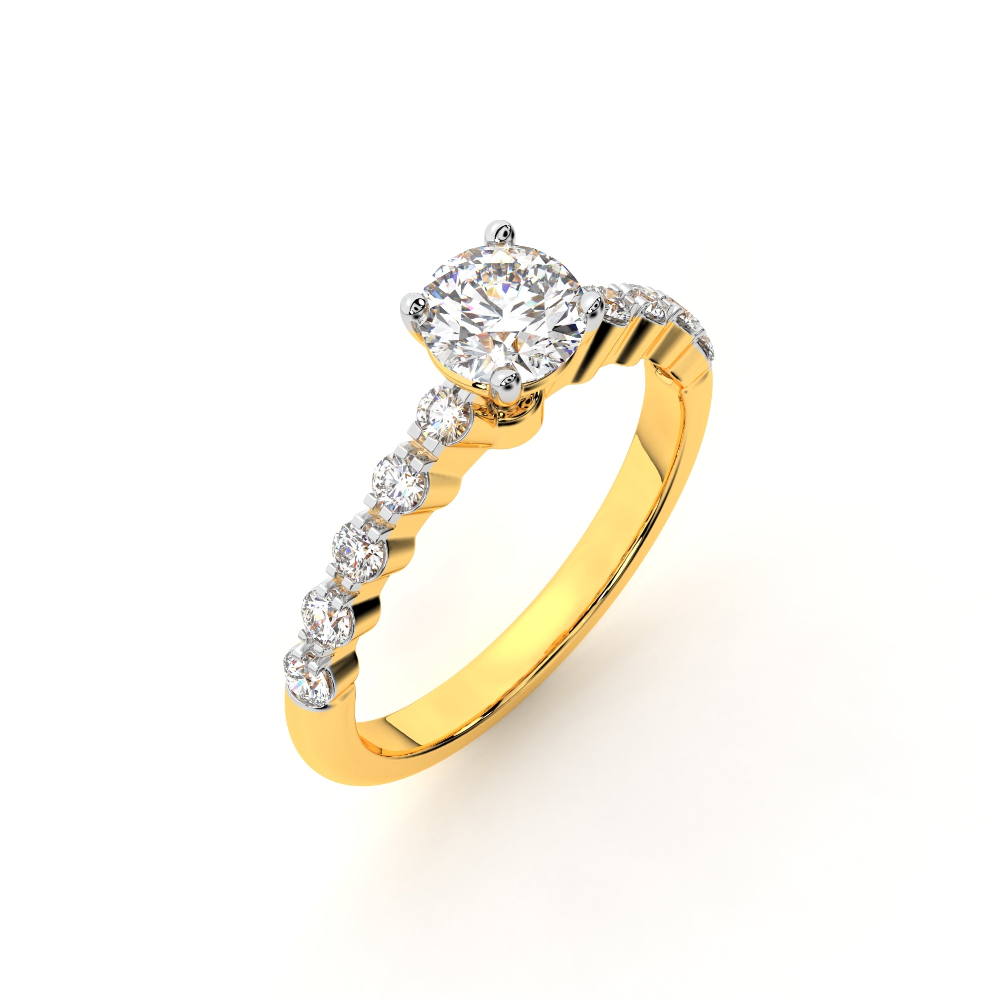 Alluring Beaded Solitaire Ring