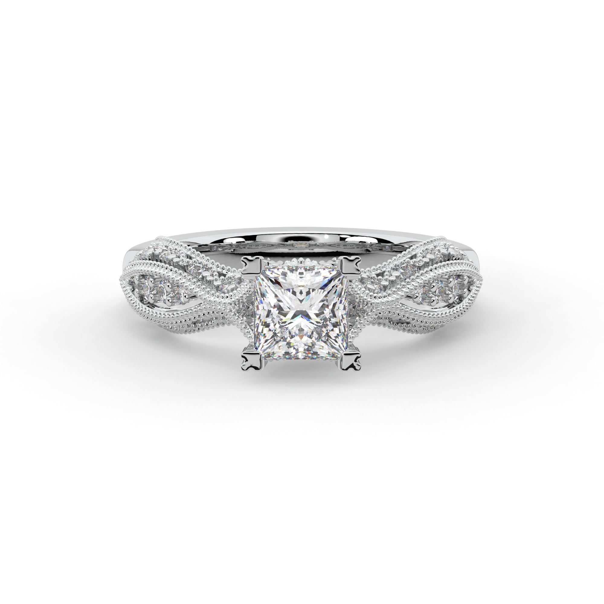 Majestic Princess Cut Solitaire Ring
