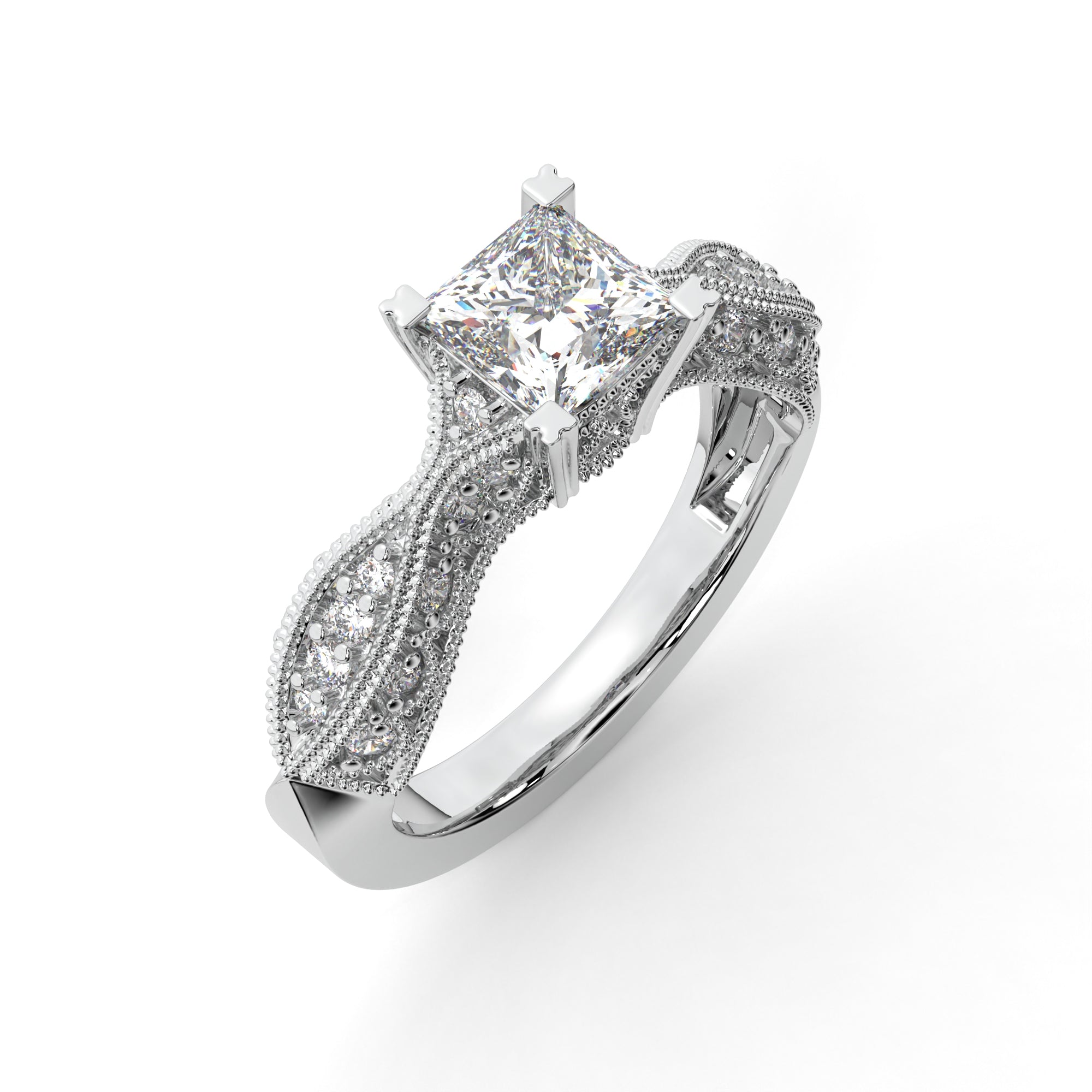 Majestic Princess Cut Solitaire Ring