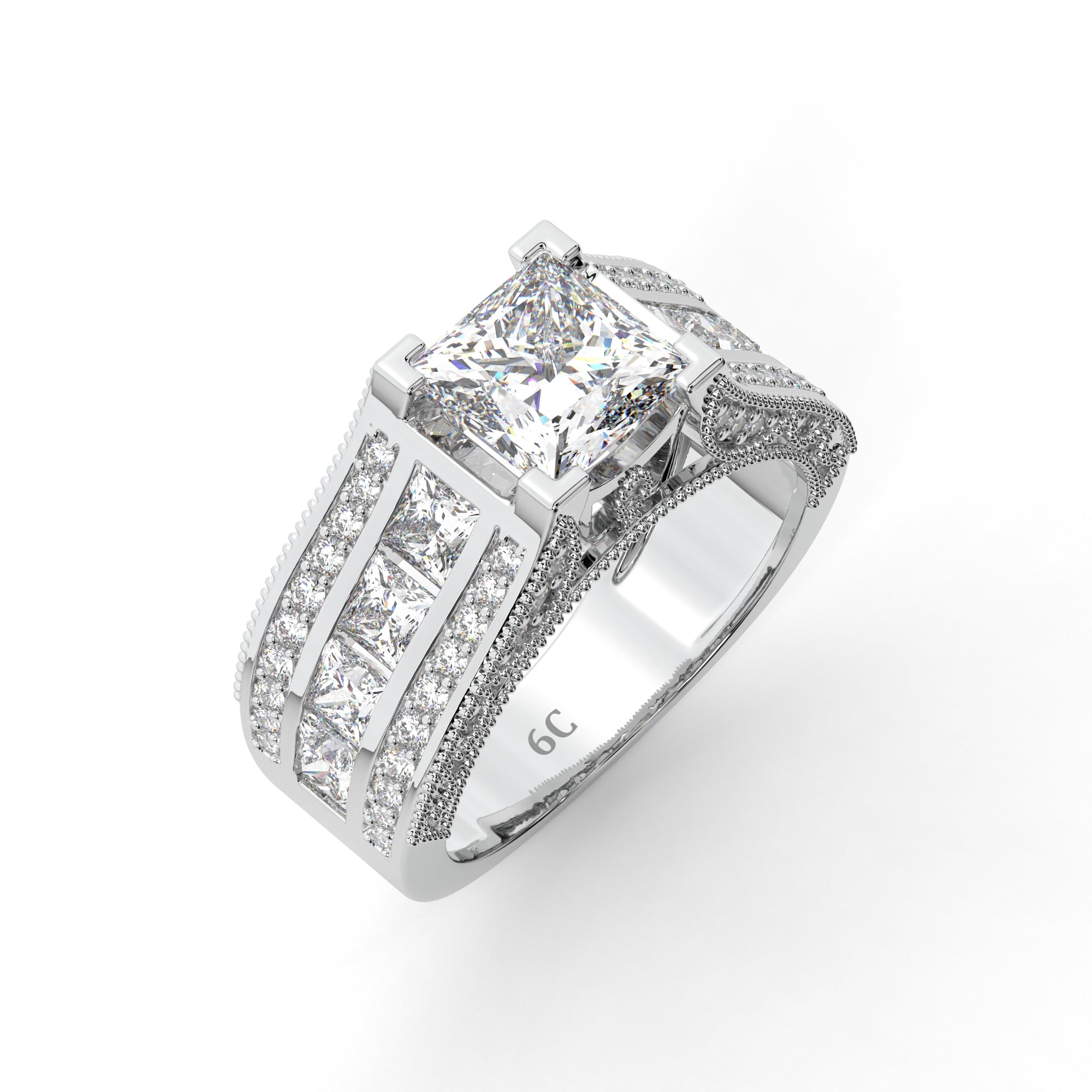  diamond Cut Paved Ring