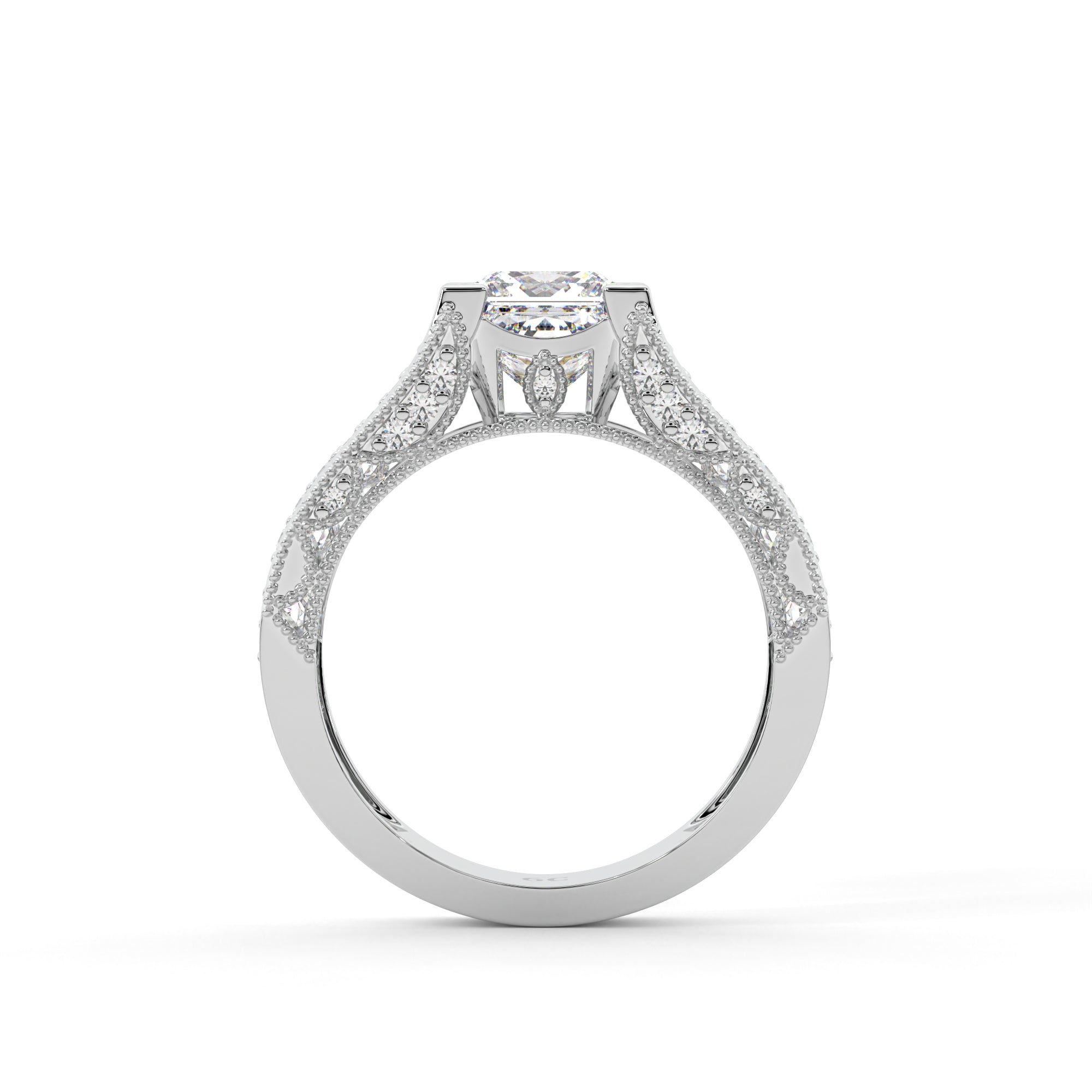 Dazzling Princess Cut Paved Ring