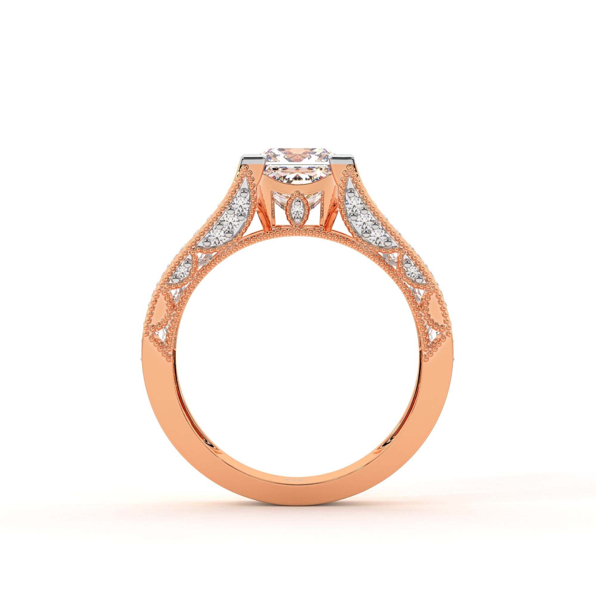 Dazzling Princess Cut Paved Ring