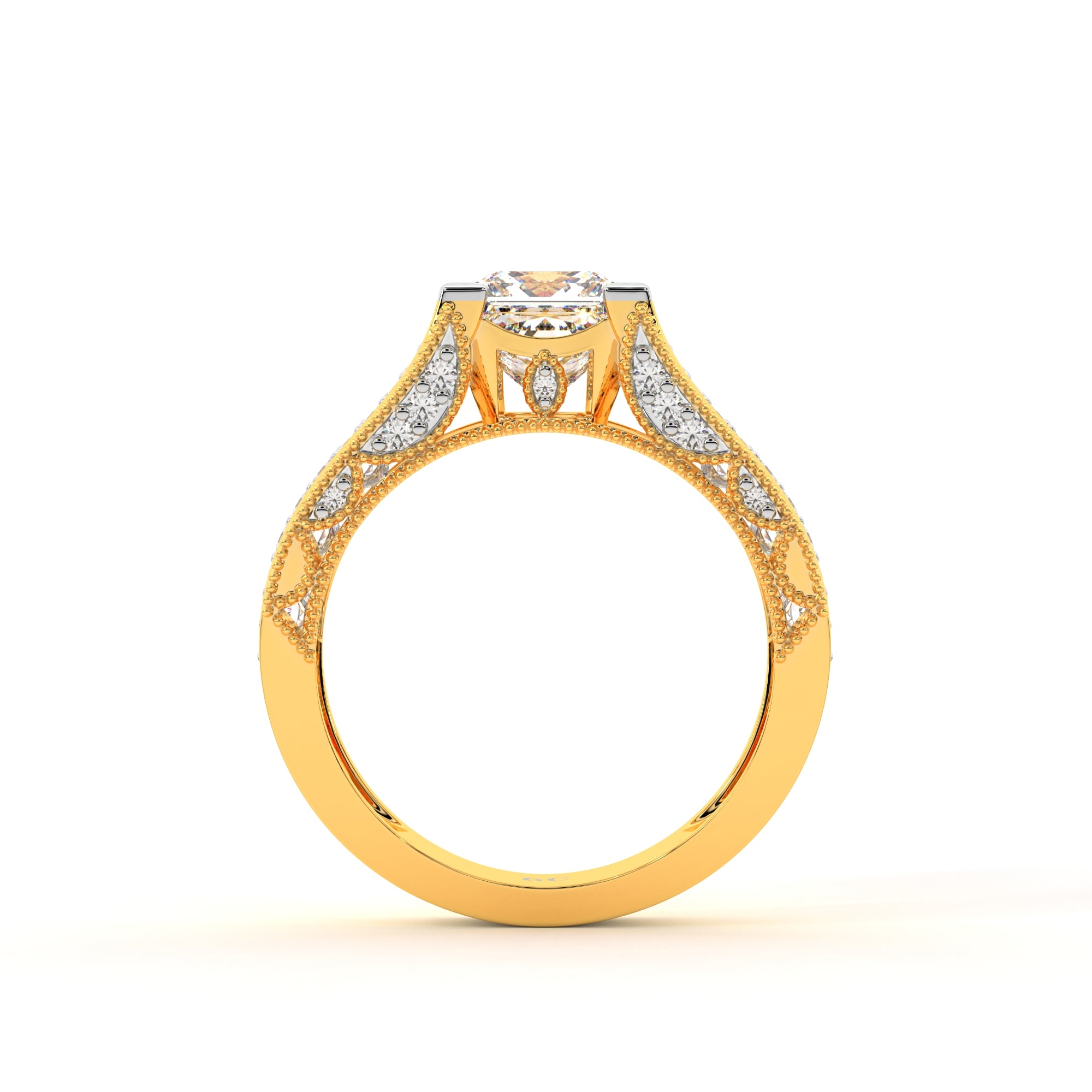 Dazzling Princess Cut Paved Ring