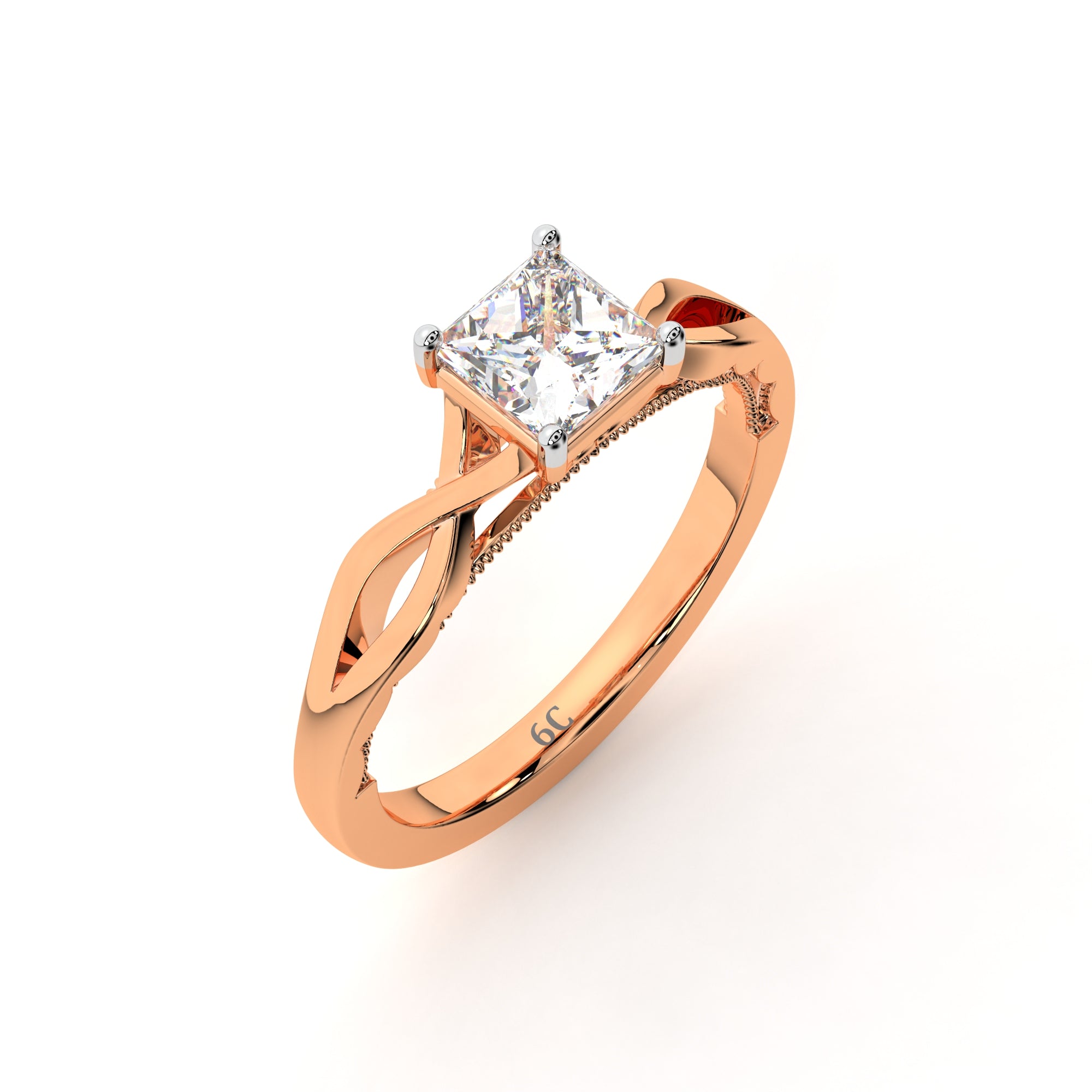 Princess Solitaire Ring