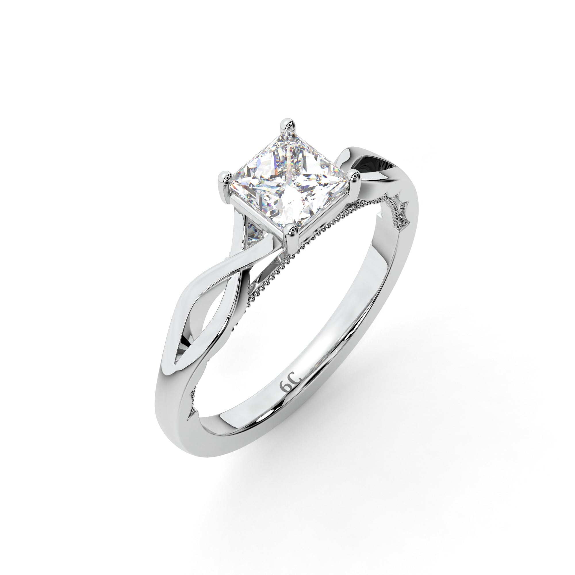 Princess Solitaire Ring