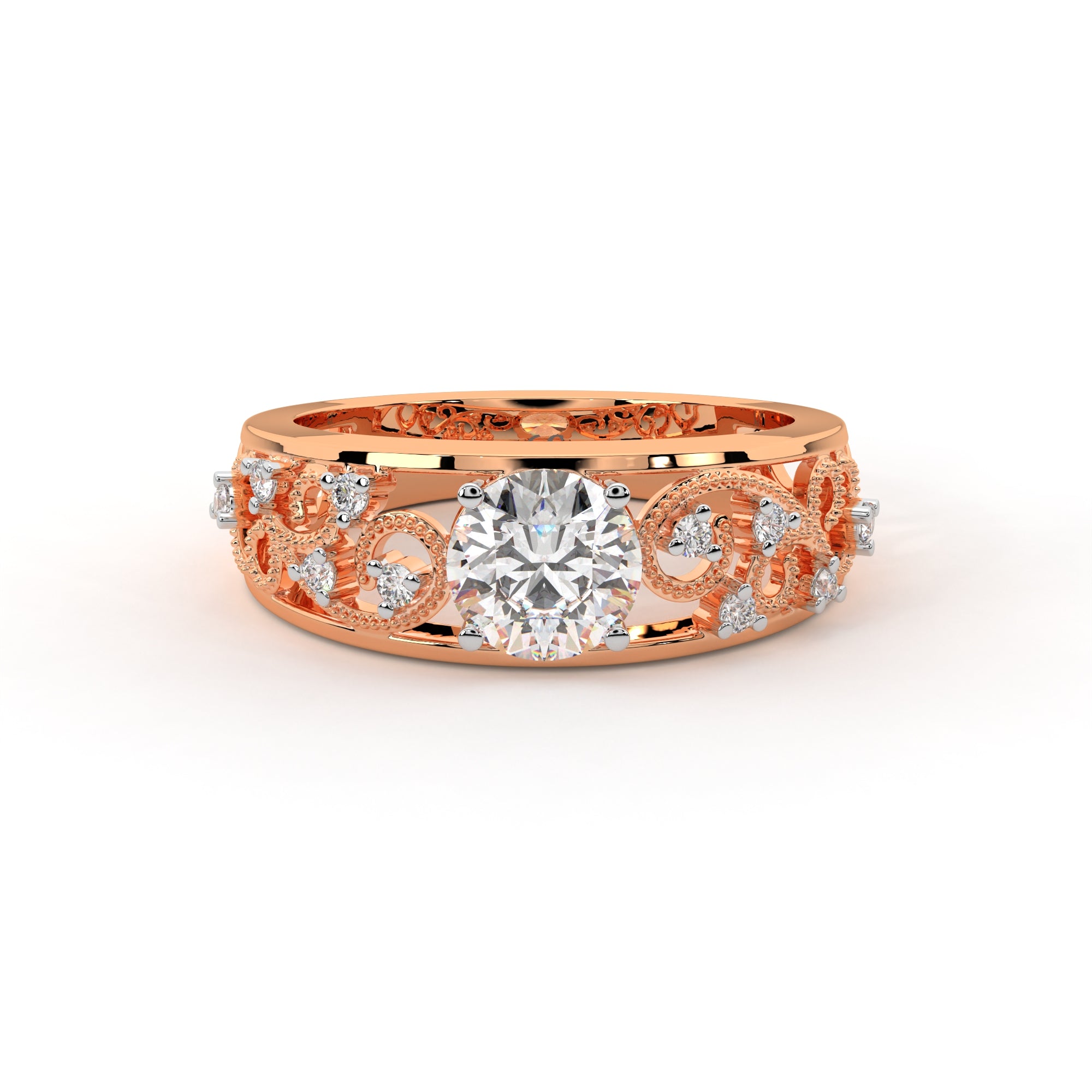 Intricate Designer Solitaire Ring