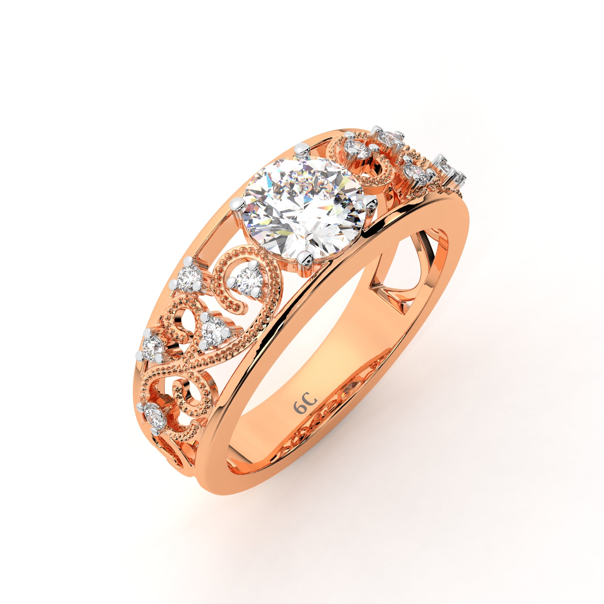 Intricate Designer Solitaire Ring