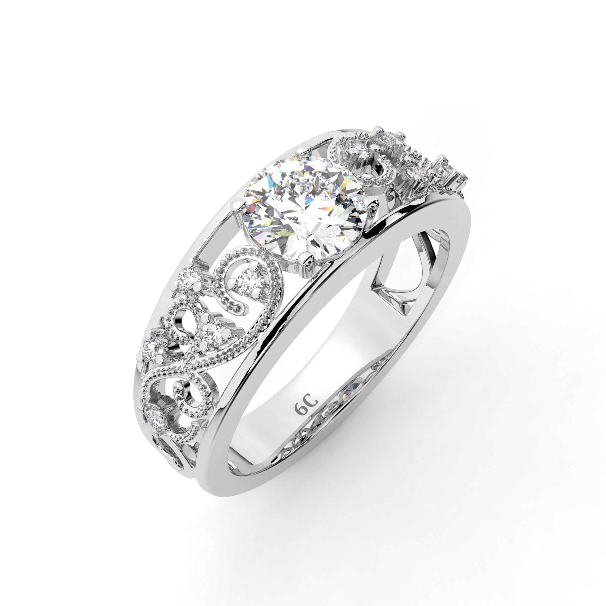 Intricate Designer Solitaire Ring