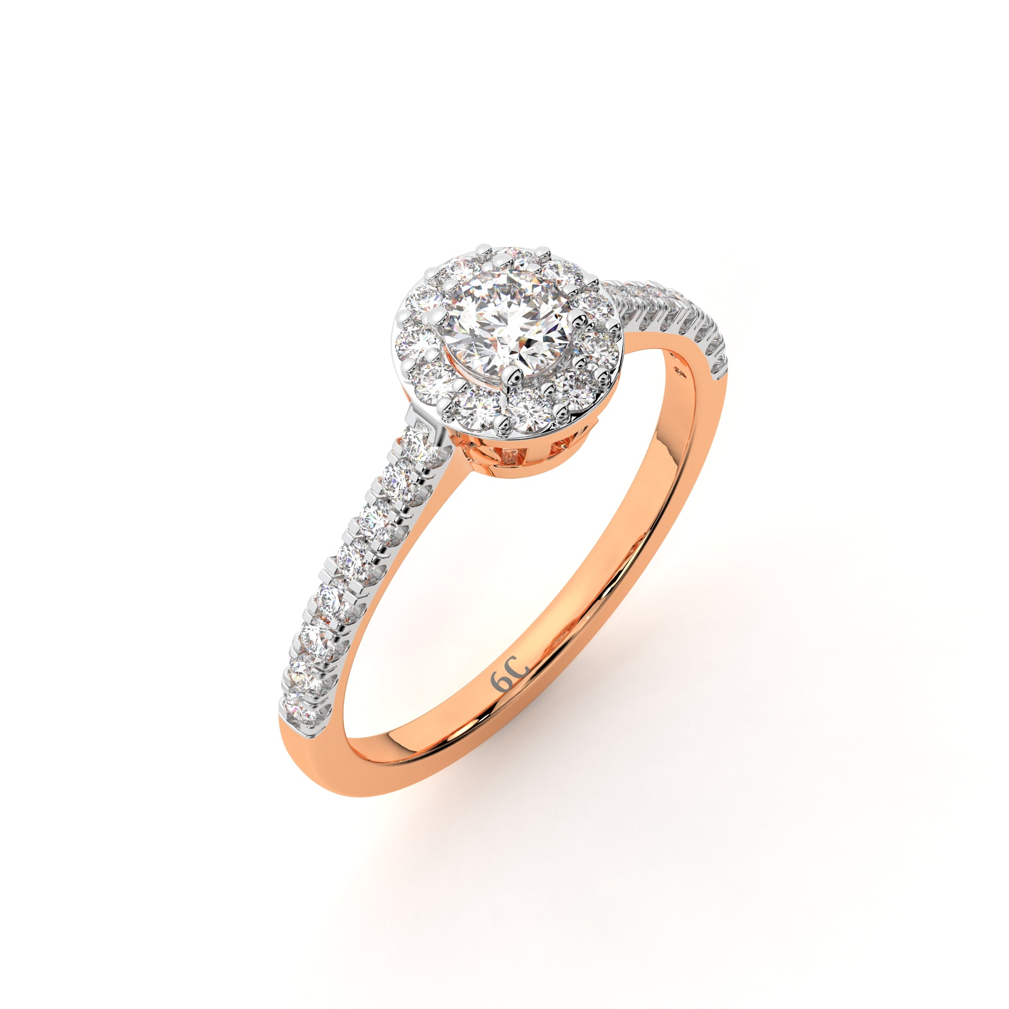 Sparkling Beaded Solitaire Ring