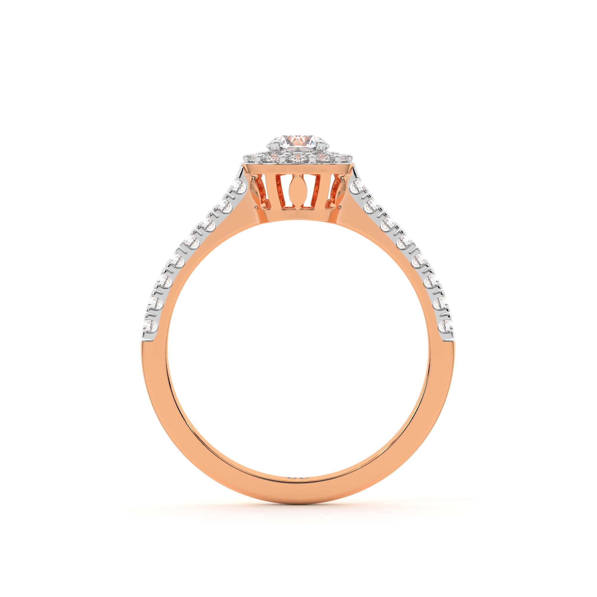 Sparkling Beaded Solitaire Ring