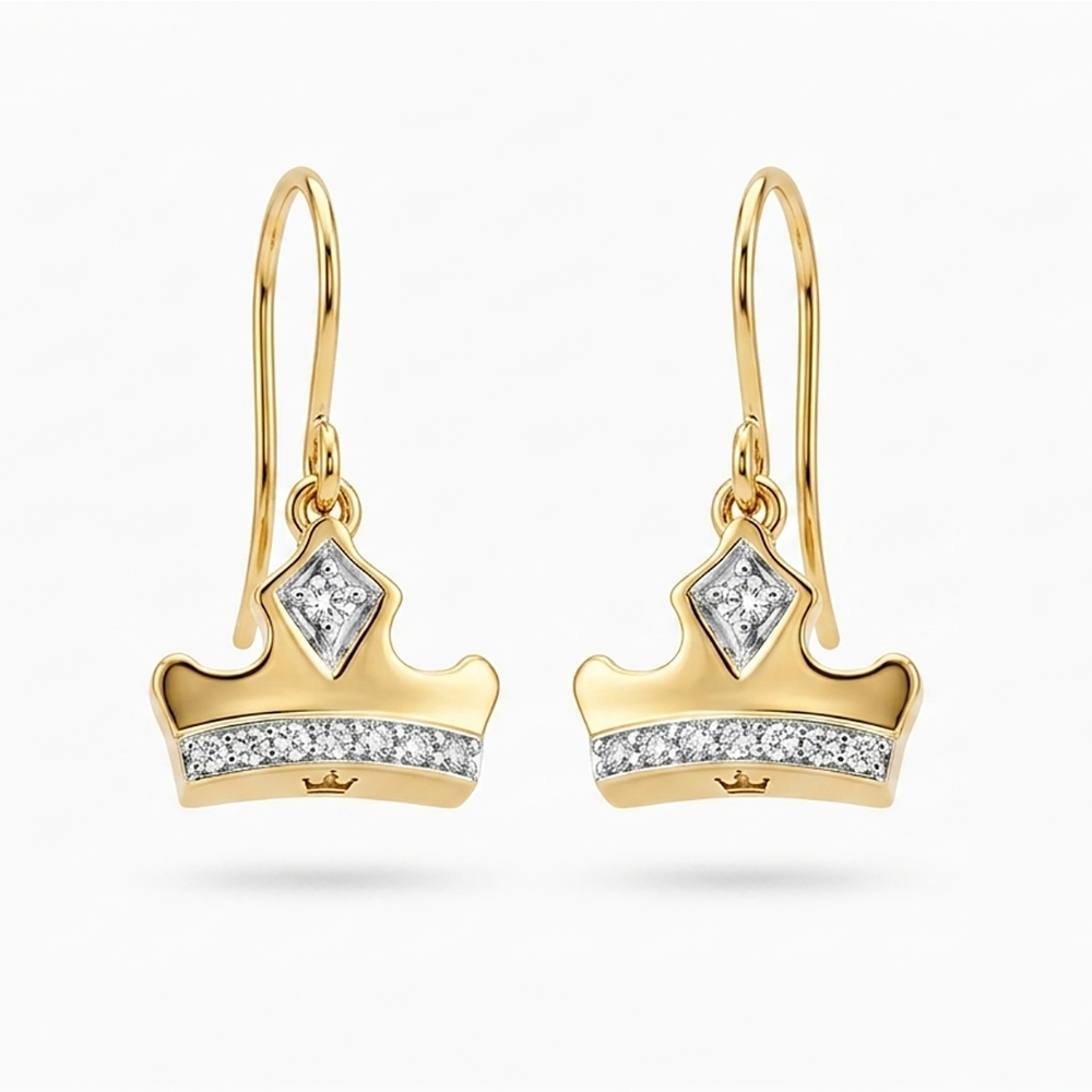 The6C Royal Tiara Pavé Drop Earrings