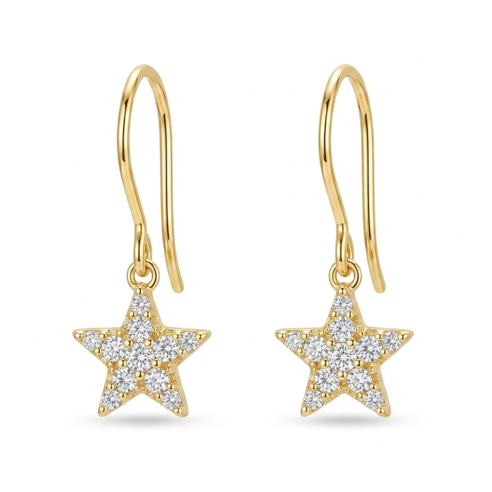 The6C Celestial Stardust Pavé Drop Earrings