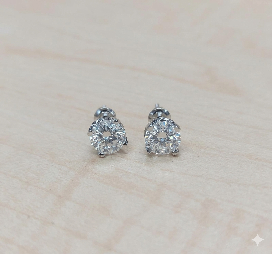 The Core Collection Round Solitaires Studs (White Gold)