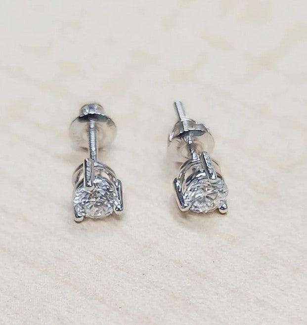 Classic Round Brilliant Lab Grown Diamond Studs (White Gold)