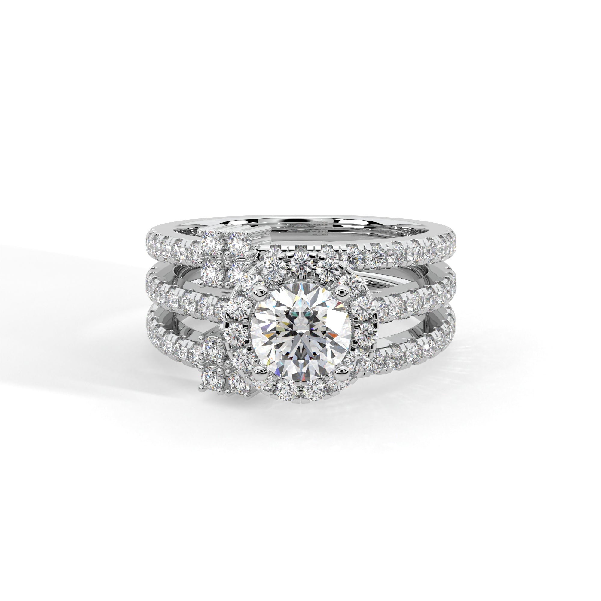 Enchanted Crown Halo Solitaire Ring