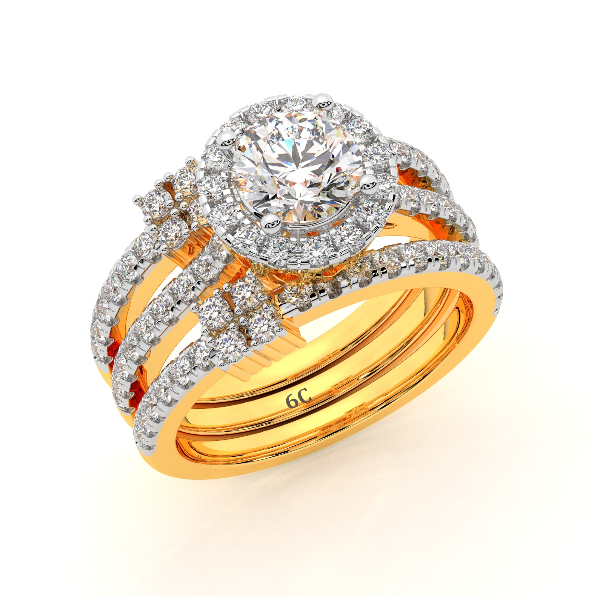 Enchanted Crown Halo Solitaire Ring