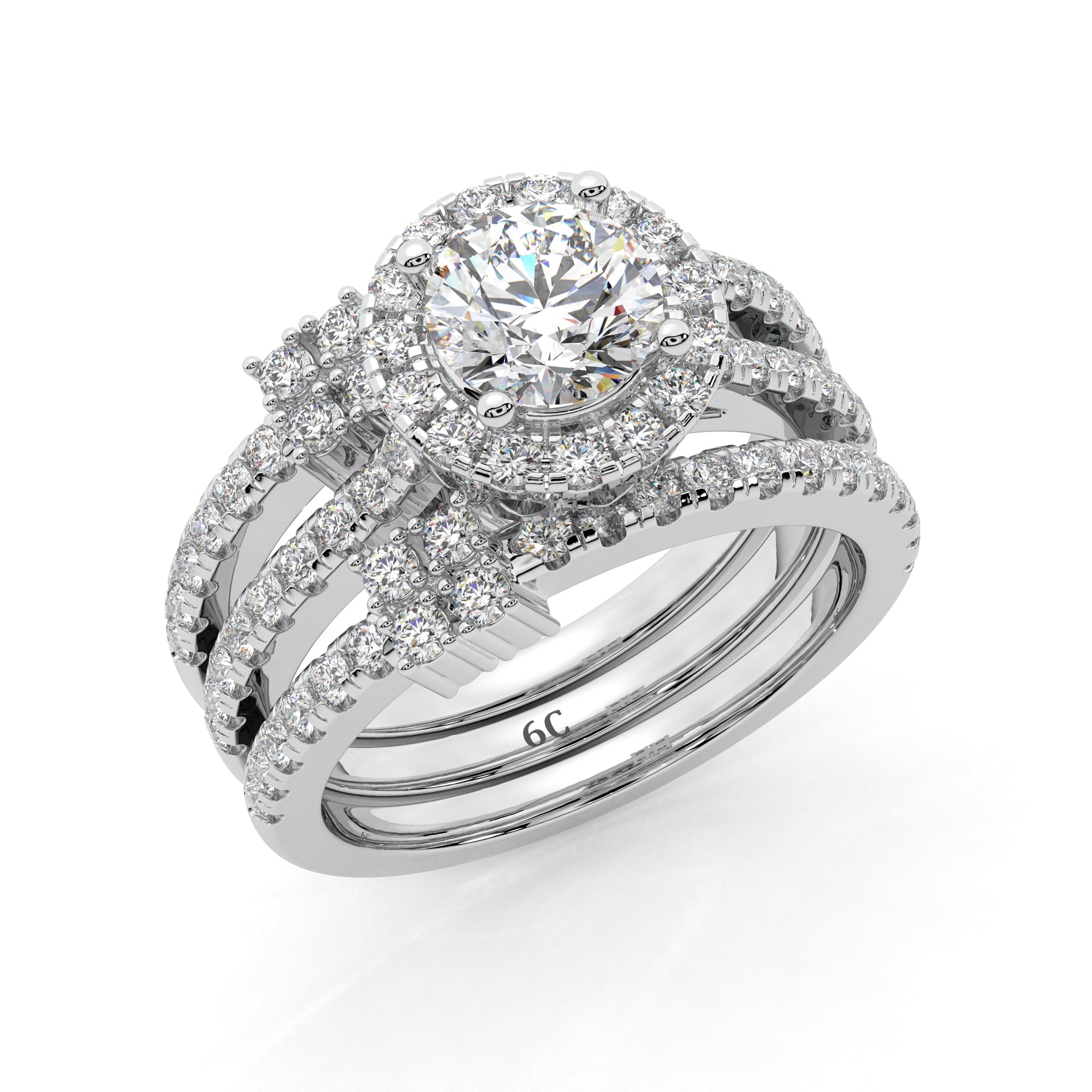 Enchanted Crown Halo Solitaire Ring