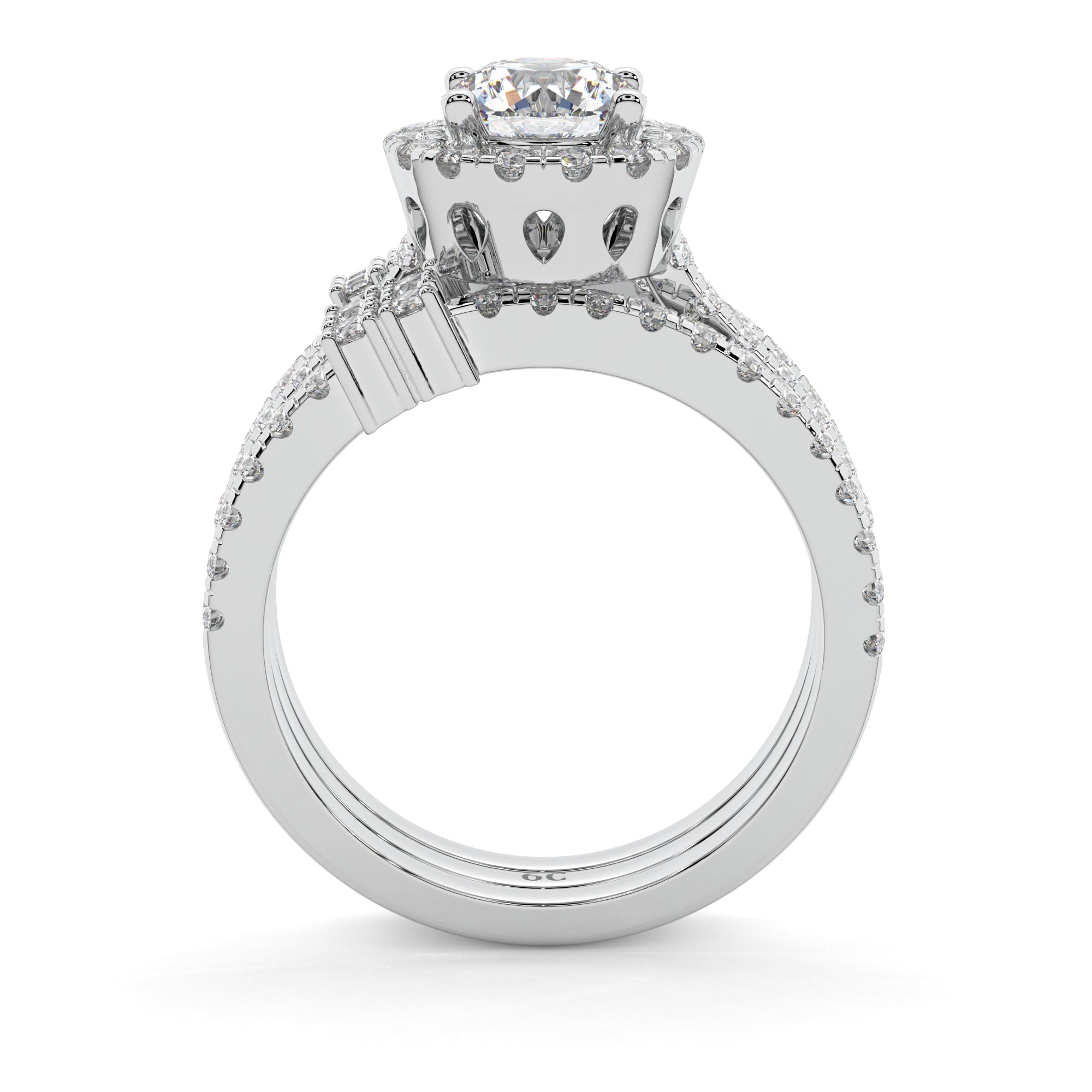 Enchanted Crown Halo Solitaire Ring