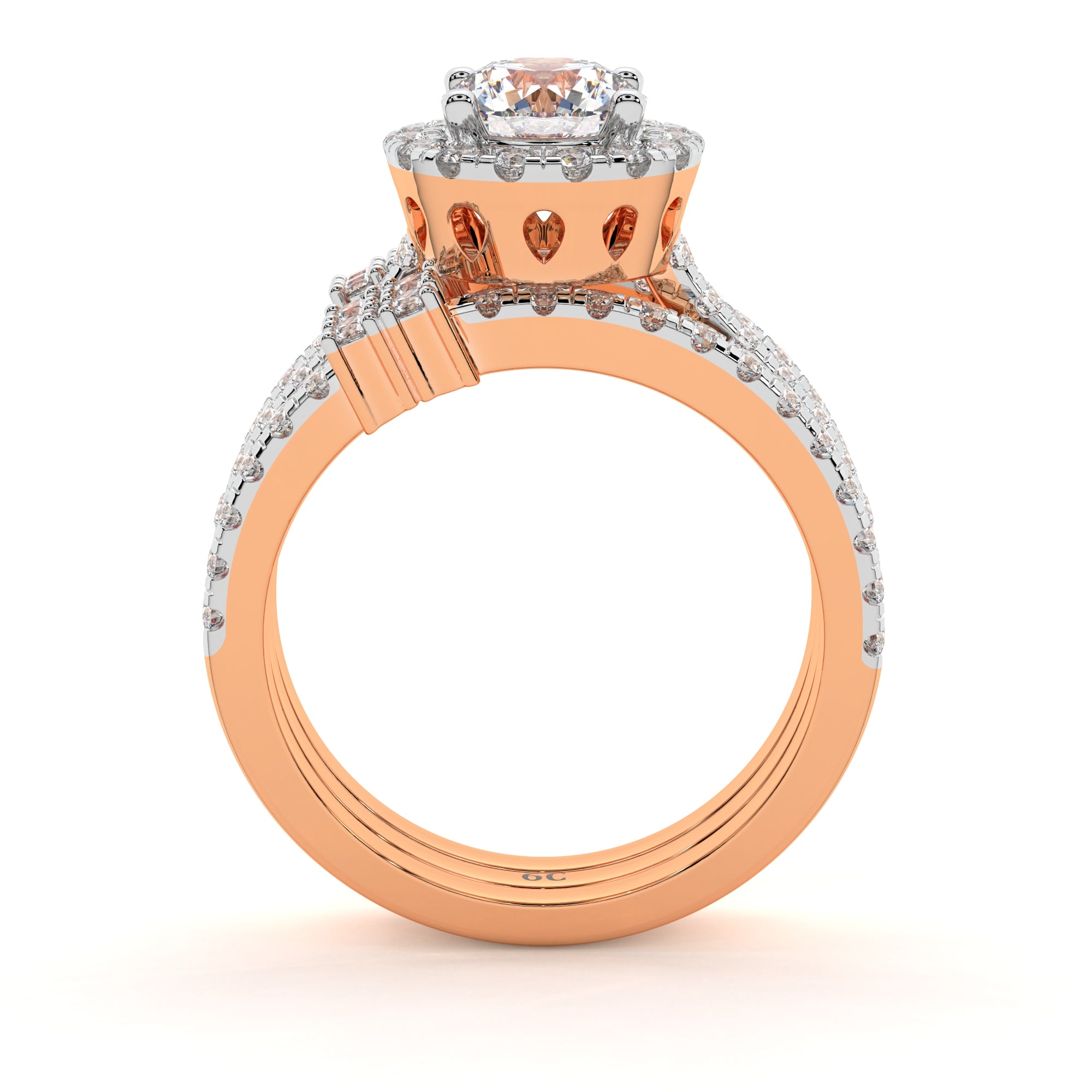 Enchanted Crown Halo Solitaire Ring