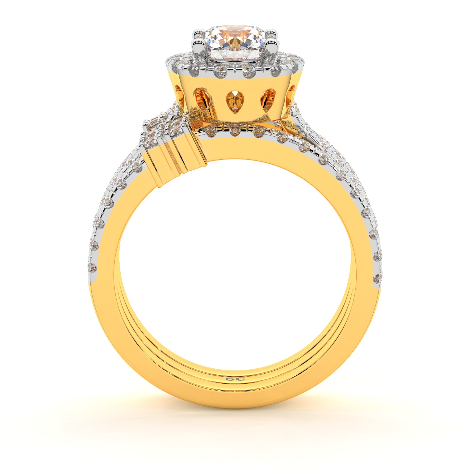 Enchanted Crown Halo Solitaire Ring