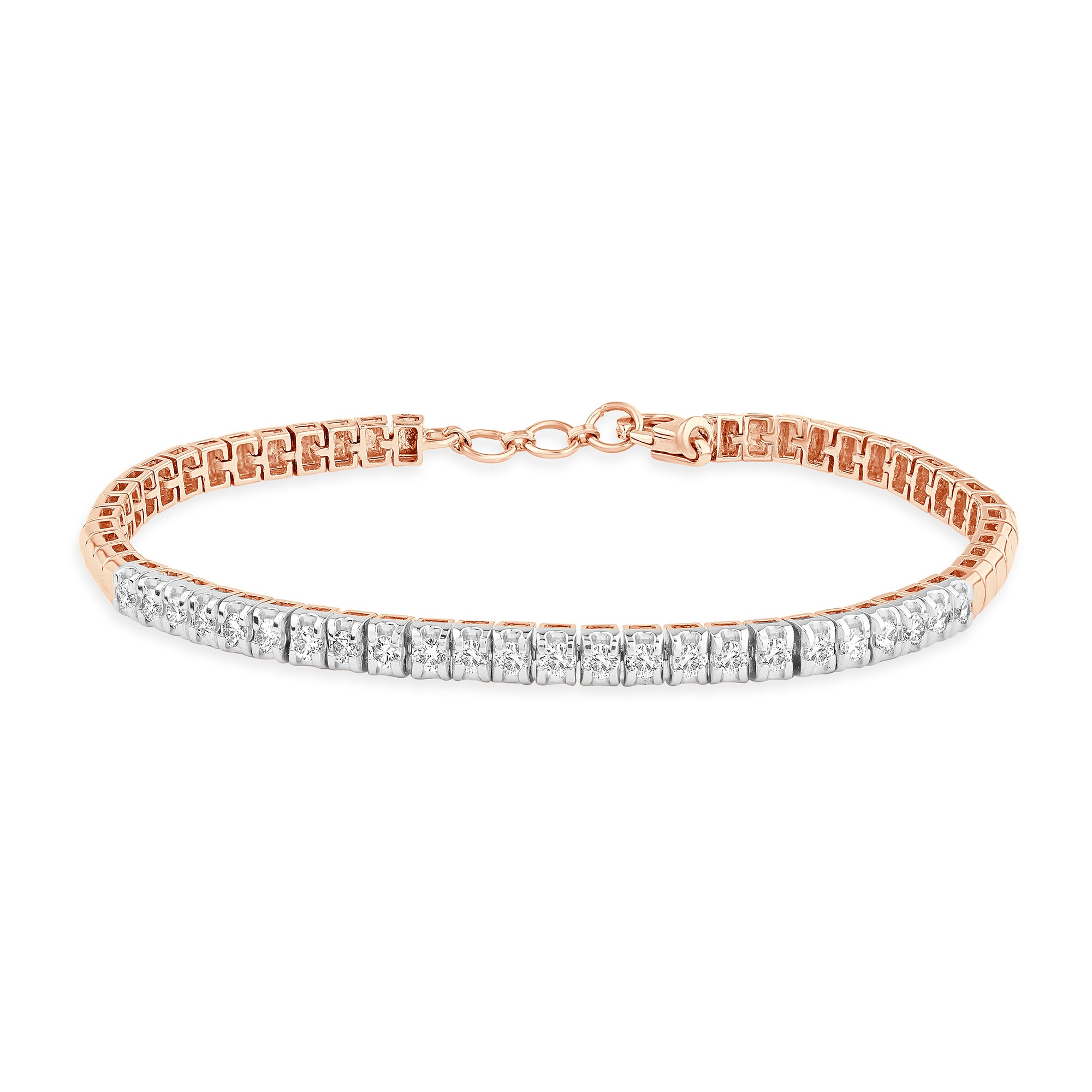 Tennisflex Lab Grown Diamond Bracelet (Rose Gold)