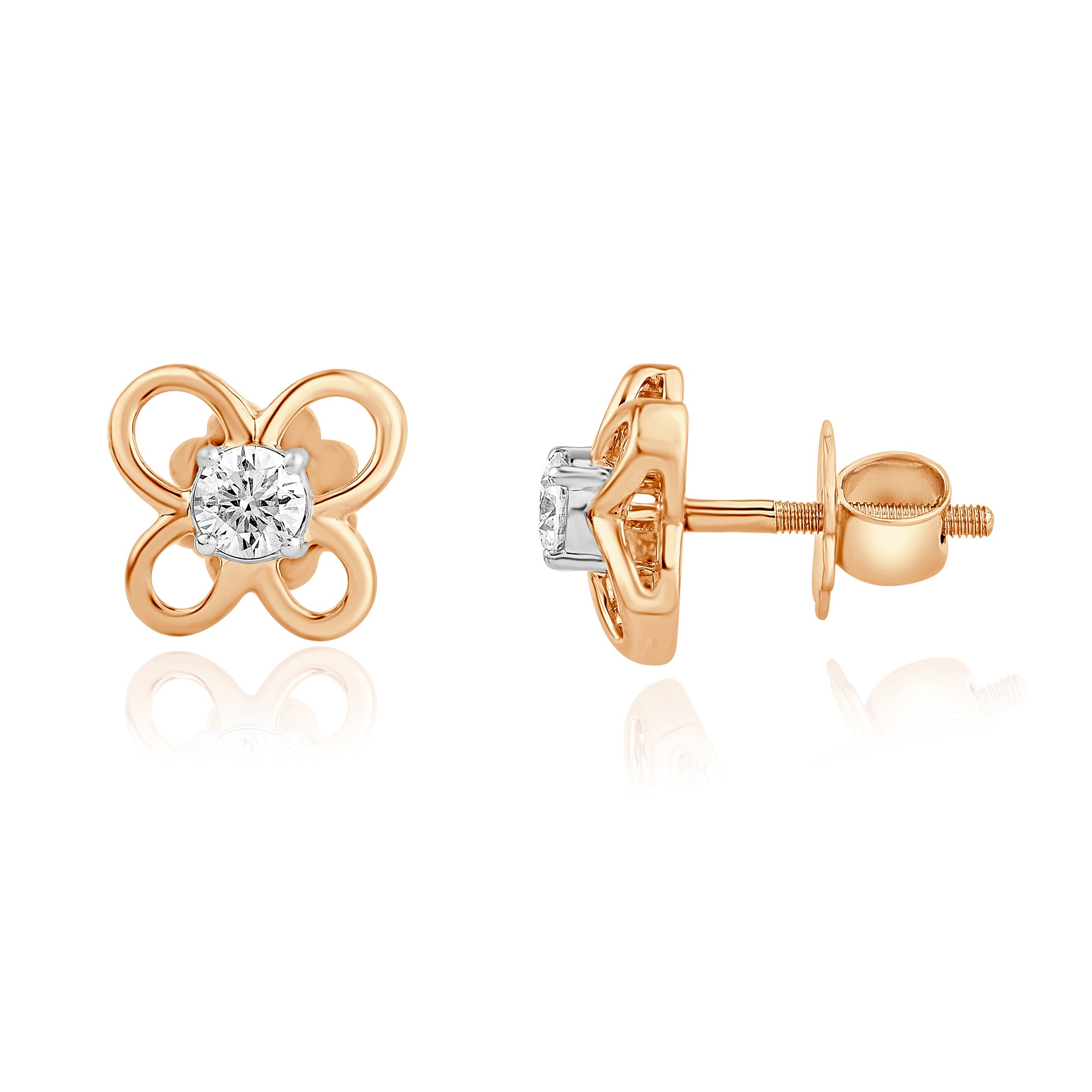 Floral Wings Lab Grown Diamond Tops (Rose Gold)