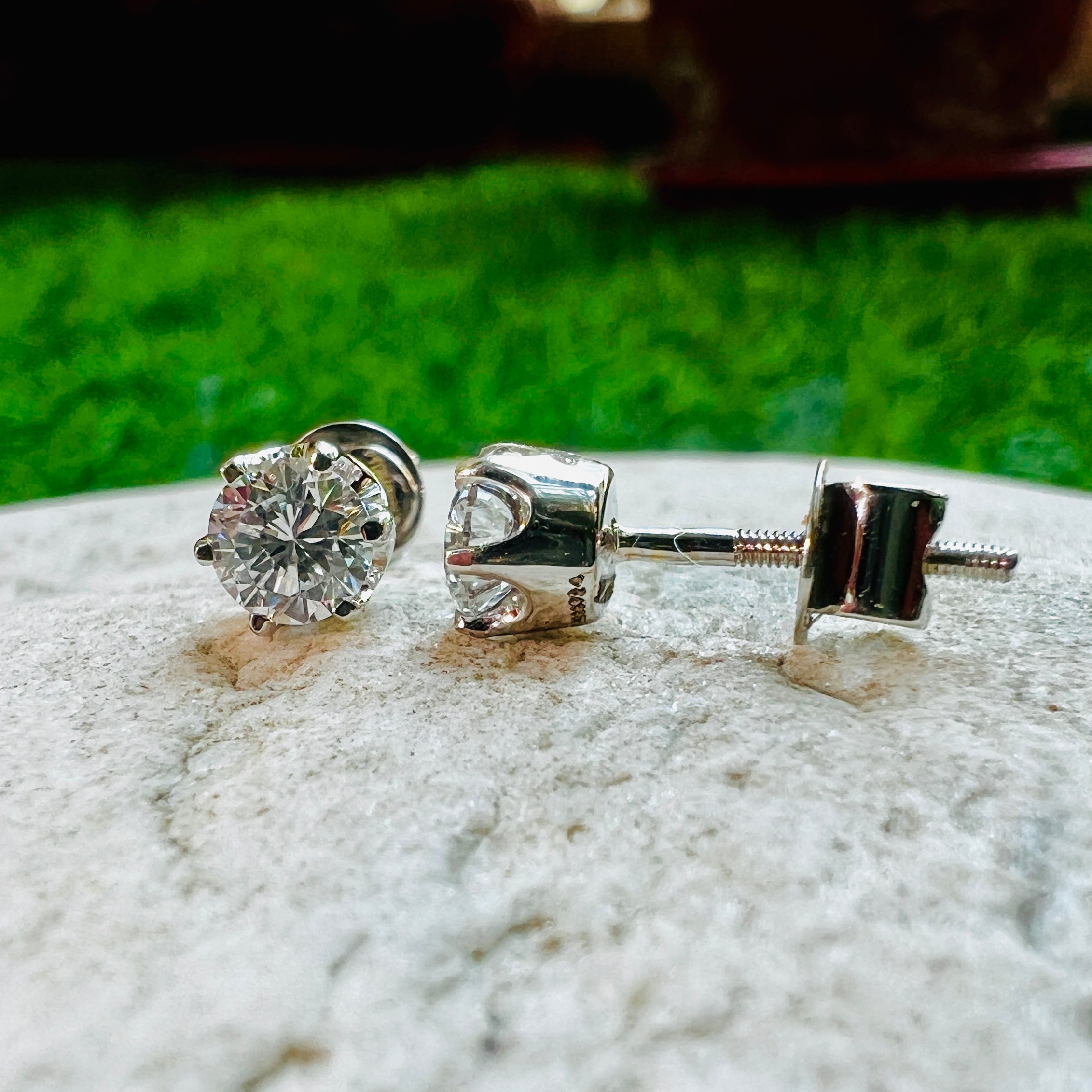 Perfect Round Bezel Stud Earrings