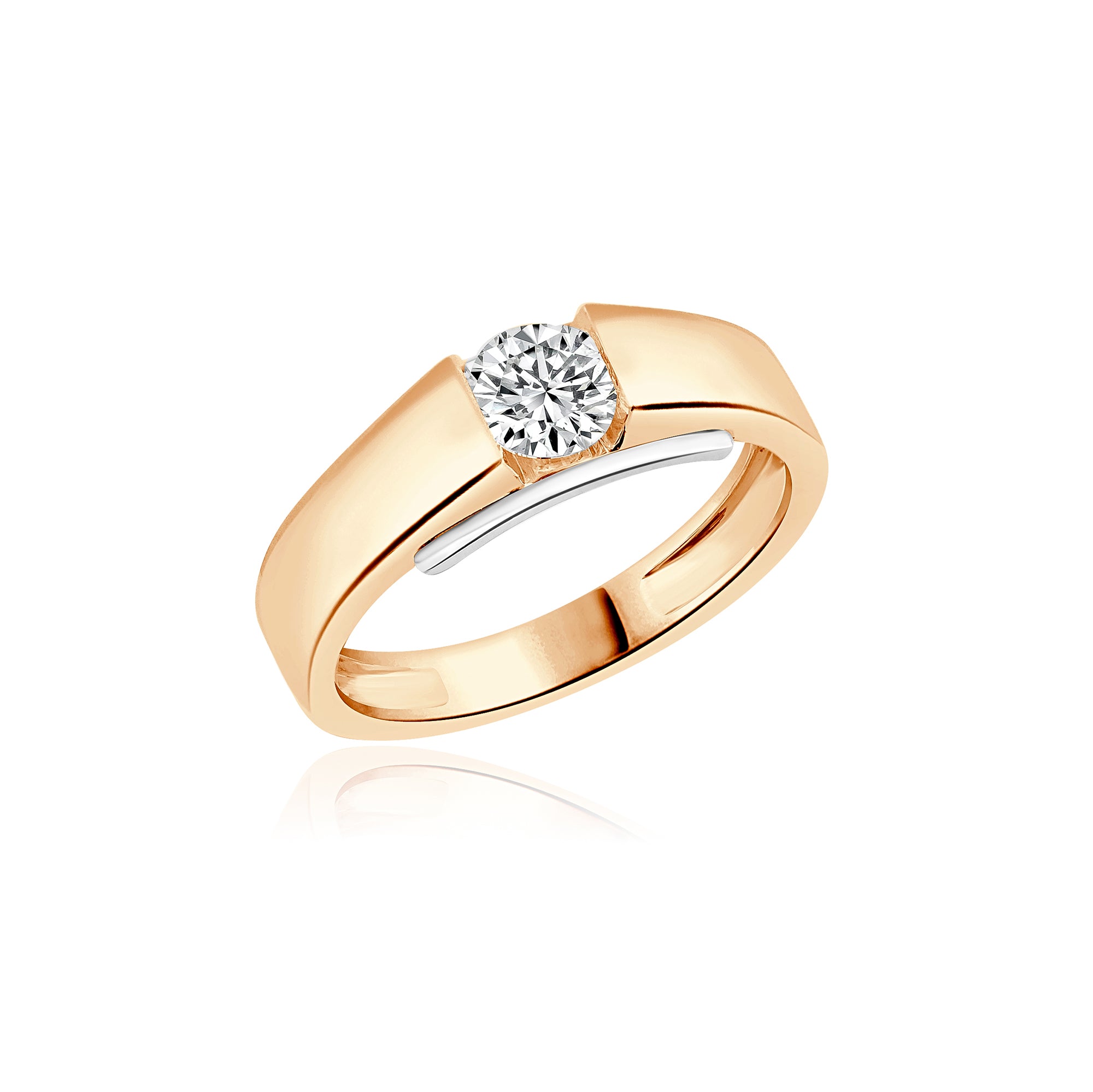Half Carat Lab Grown Diamond Gents Ring (Rose Gold)