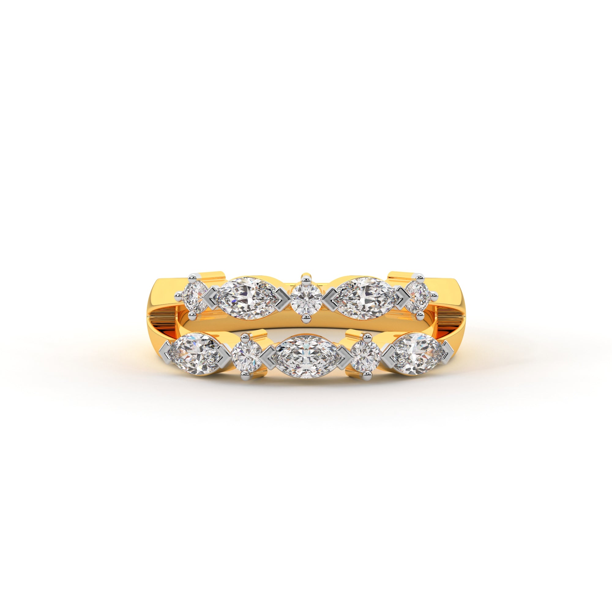 Marquise and Round Half Eternity Ring