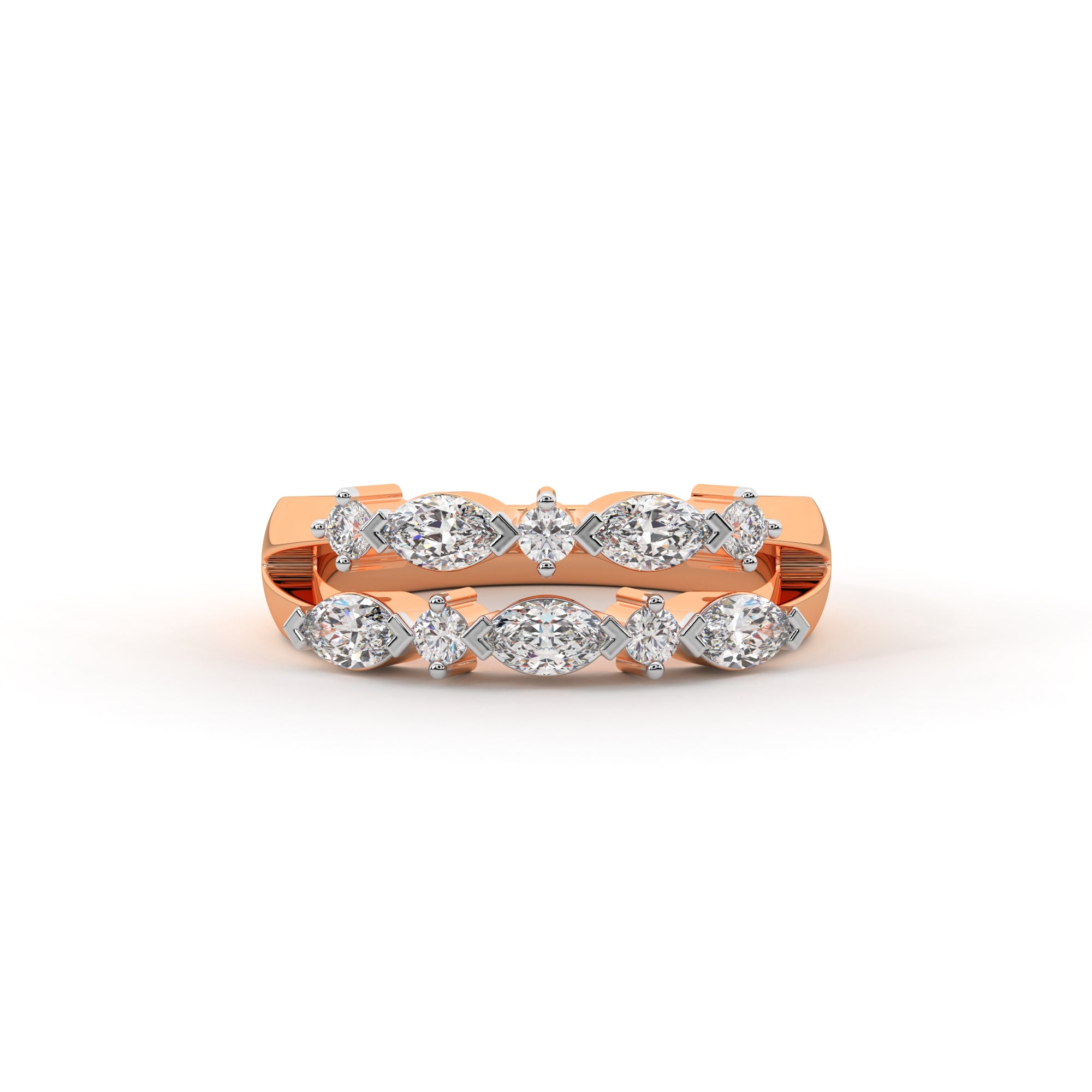 Marquise and Round Half Eternity Ring