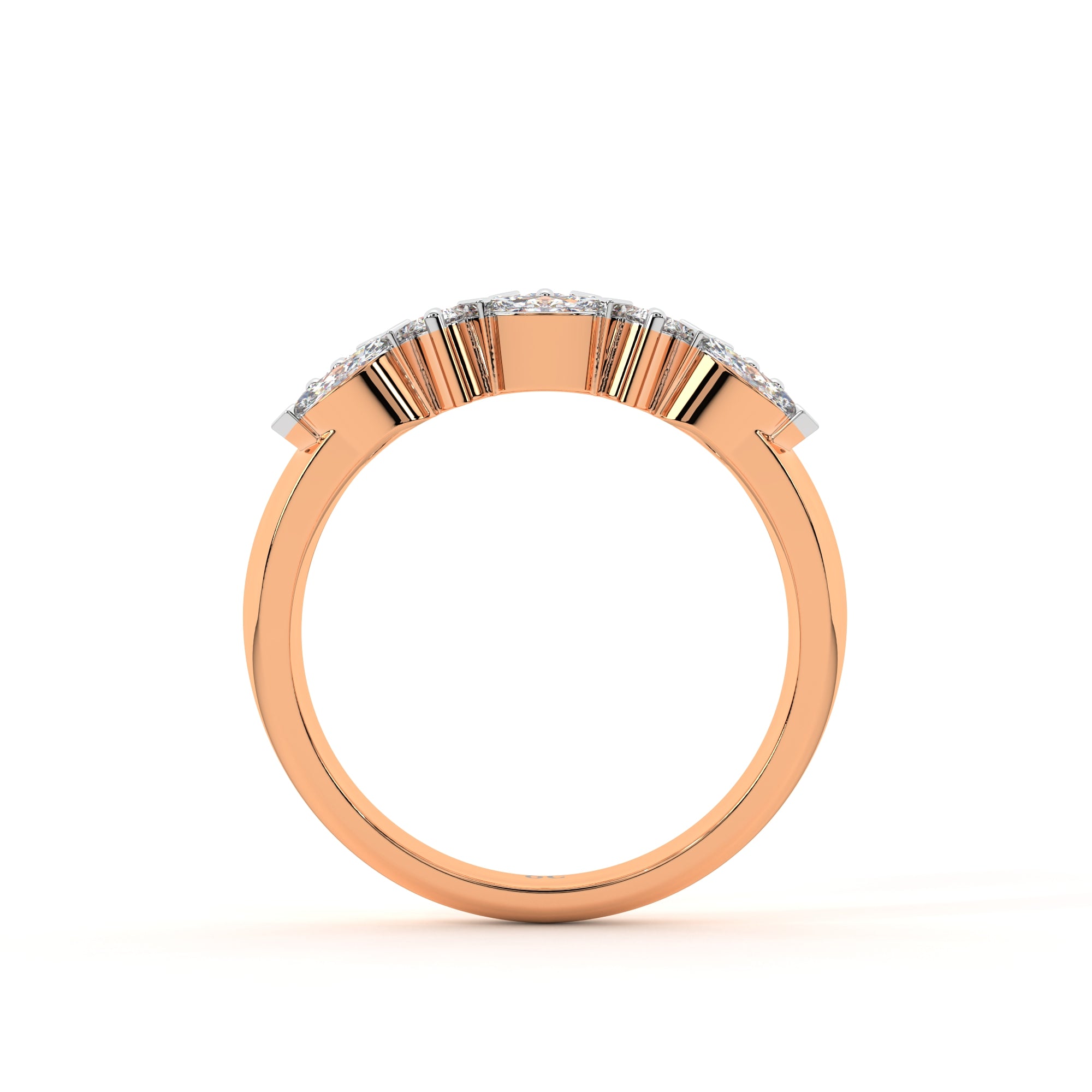 Marquise and round half eternity Ring